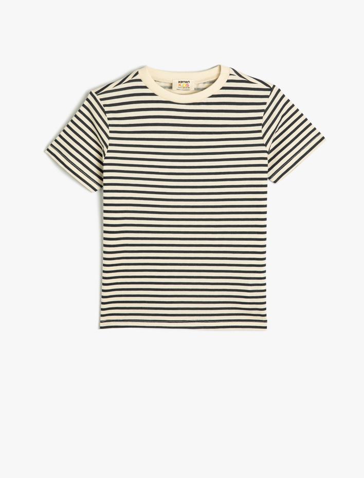 Erkek Çocuk 2'li Basic Tişört Seti Kısa Kollu Çok Renkli Pamuklu