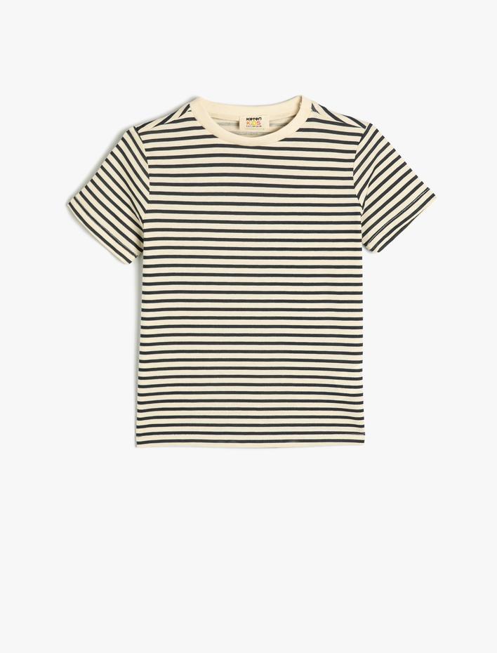 Erkek Çocuk Basic Tişört Kısa Kollu Bisiklet Yaka Pamuklu