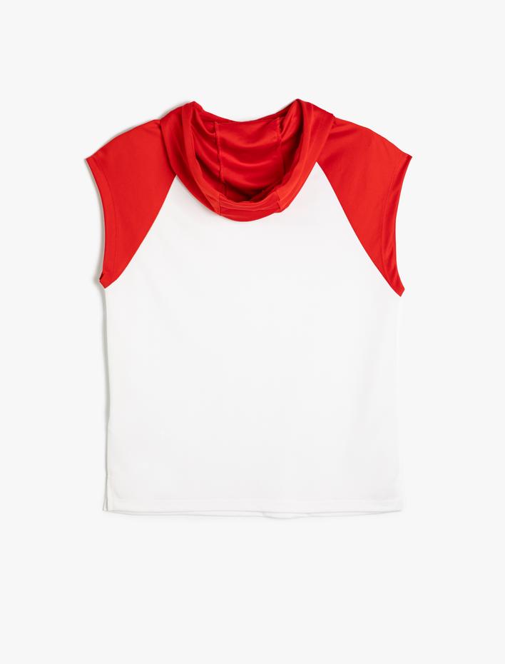  Spor Tişört Kolsuz Kapşonlu Özlü Söz Baskılı