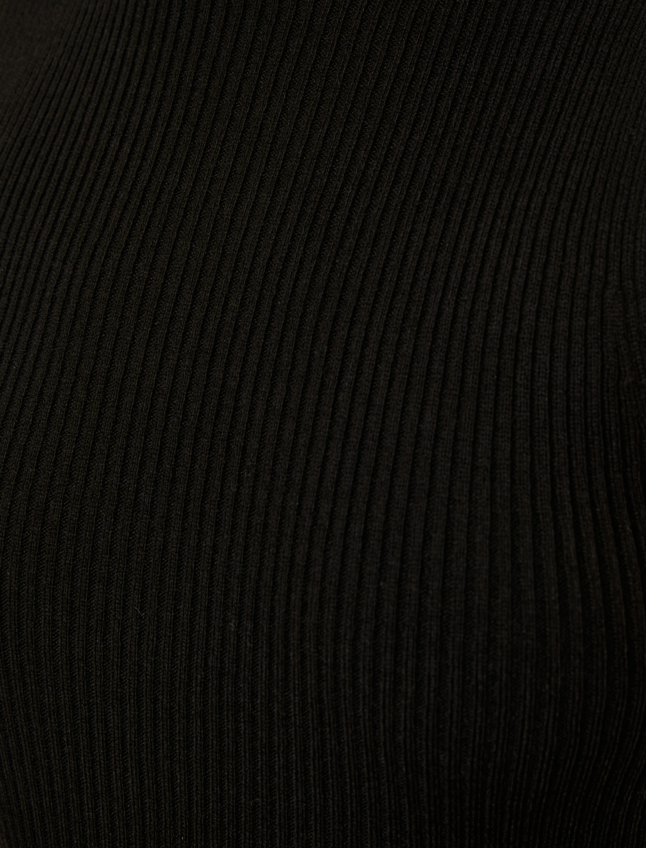 Dik Yaka Fitilli Basic Kolsuz Triko Üst