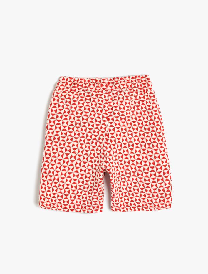 Erkek Çocuk Şort Grafik Desenli Beli Bağlamalı Cepli