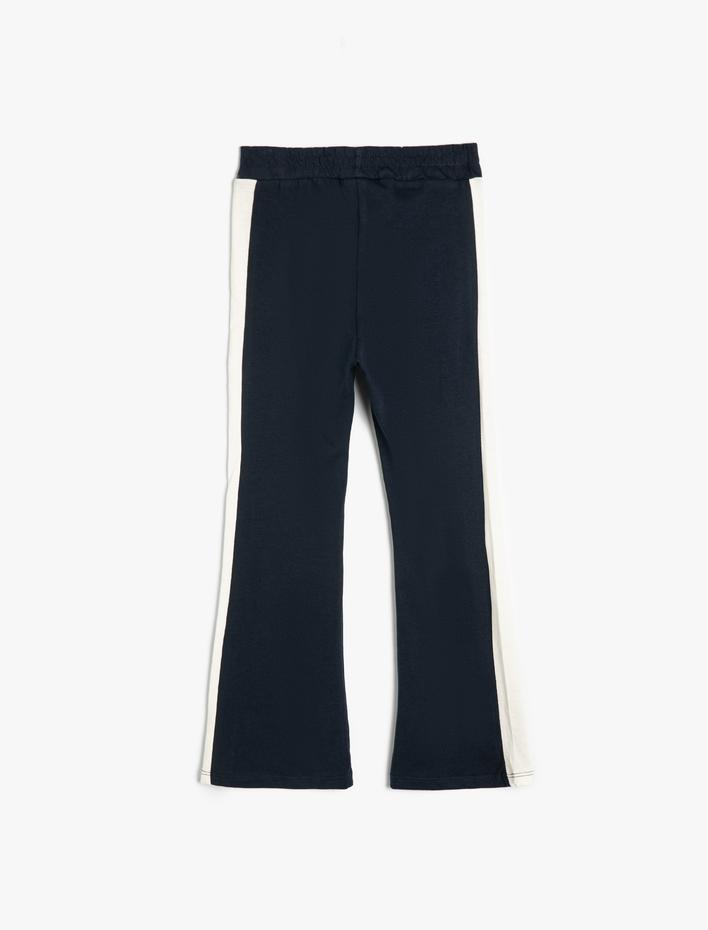 Kız Çocuk İspanyol Paça Tayt Pantolon Beli Lastikli Pamuklu