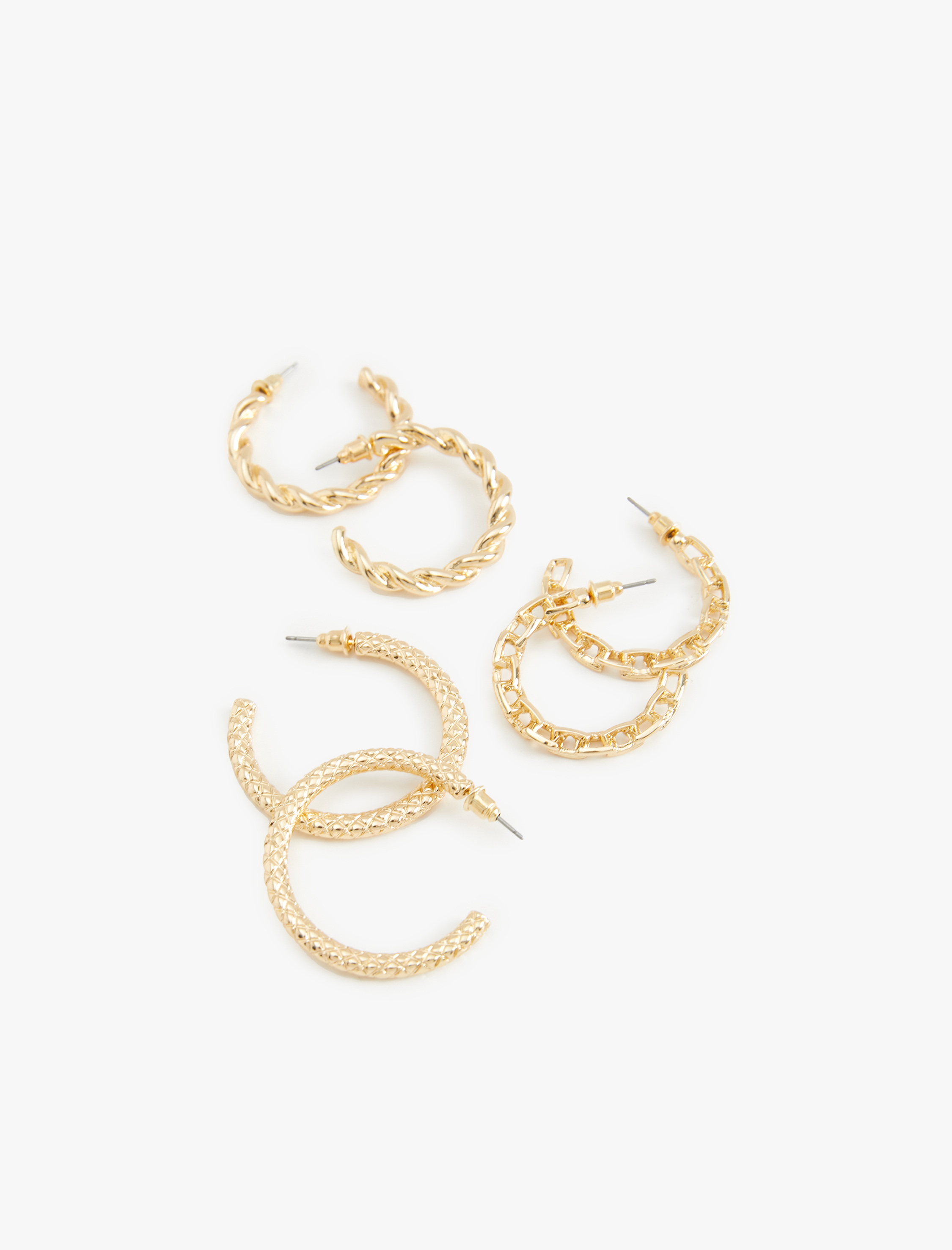  Kadın Halka Küpe Seti 3'lü