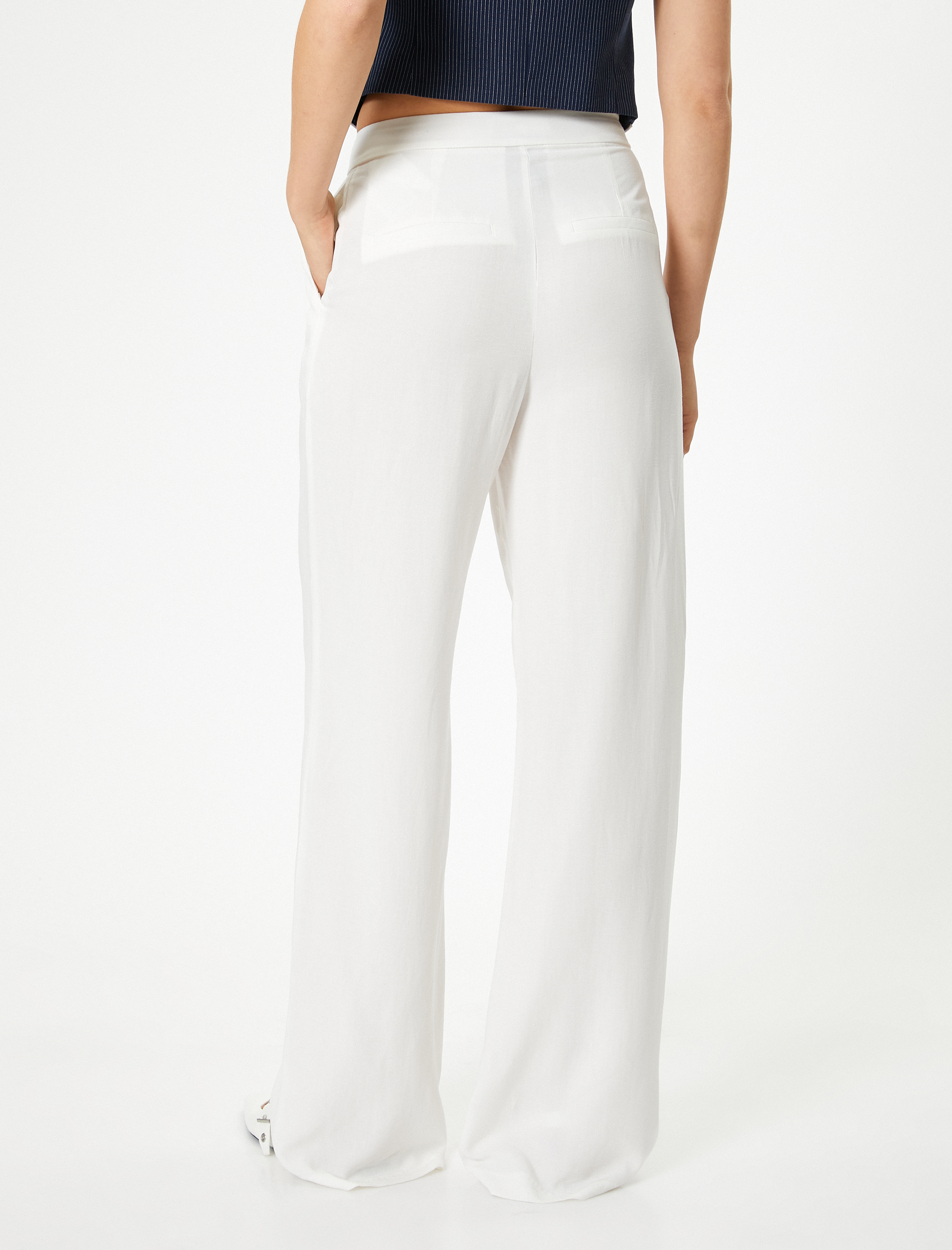   Koton X Sibil Çetinkaya - Keten Karışımlı Pantolon Geniş Paça Cepli