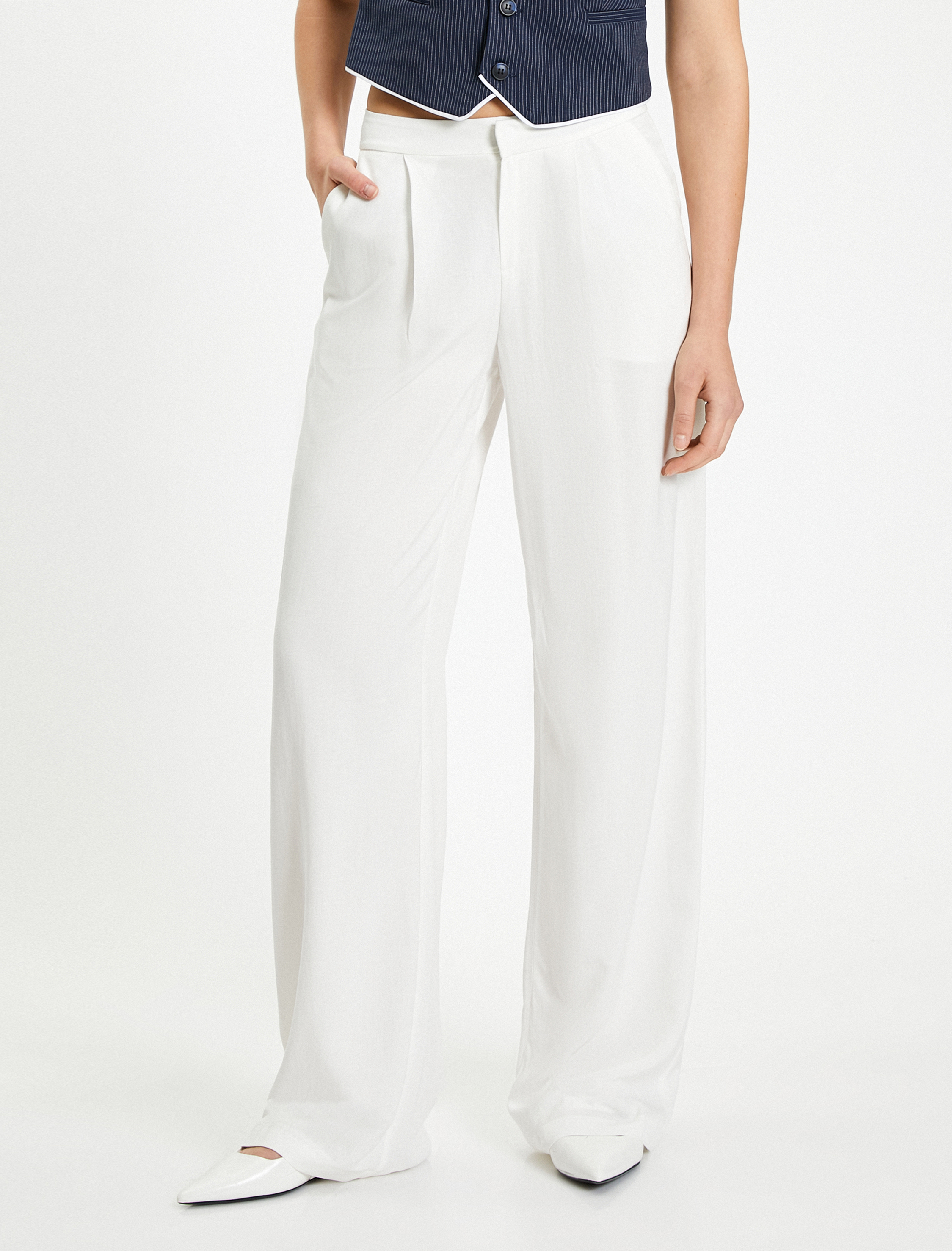   Koton X Sibil Çetinkaya - Keten Karışımlı Pantolon Geniş Paça Cepli