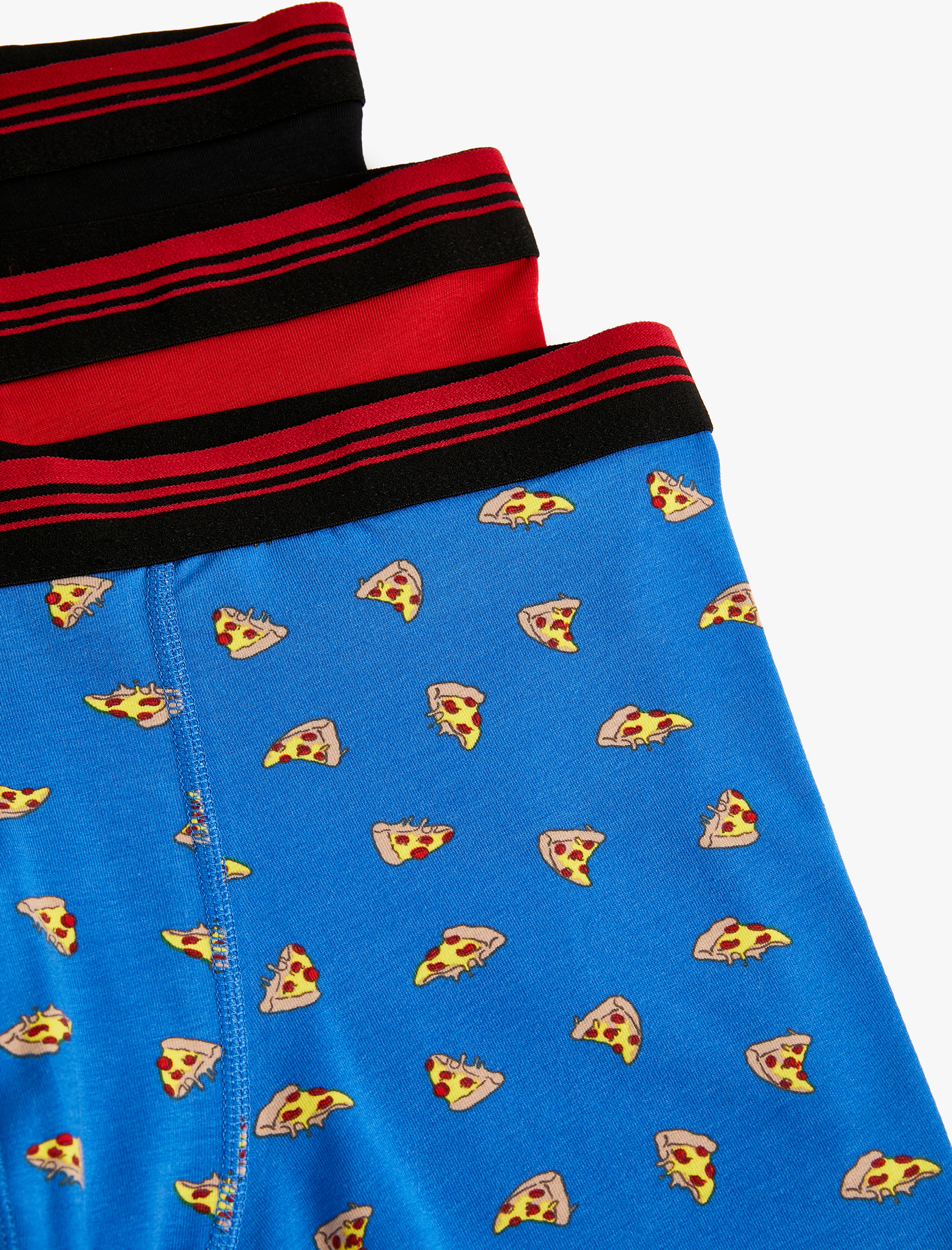  3'lü Boxer Seti Pizza Baskılı Çok Renkli
