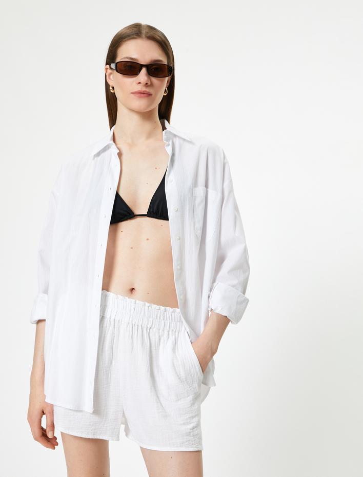  Mini Pamuklu Şort Beli Lastikli