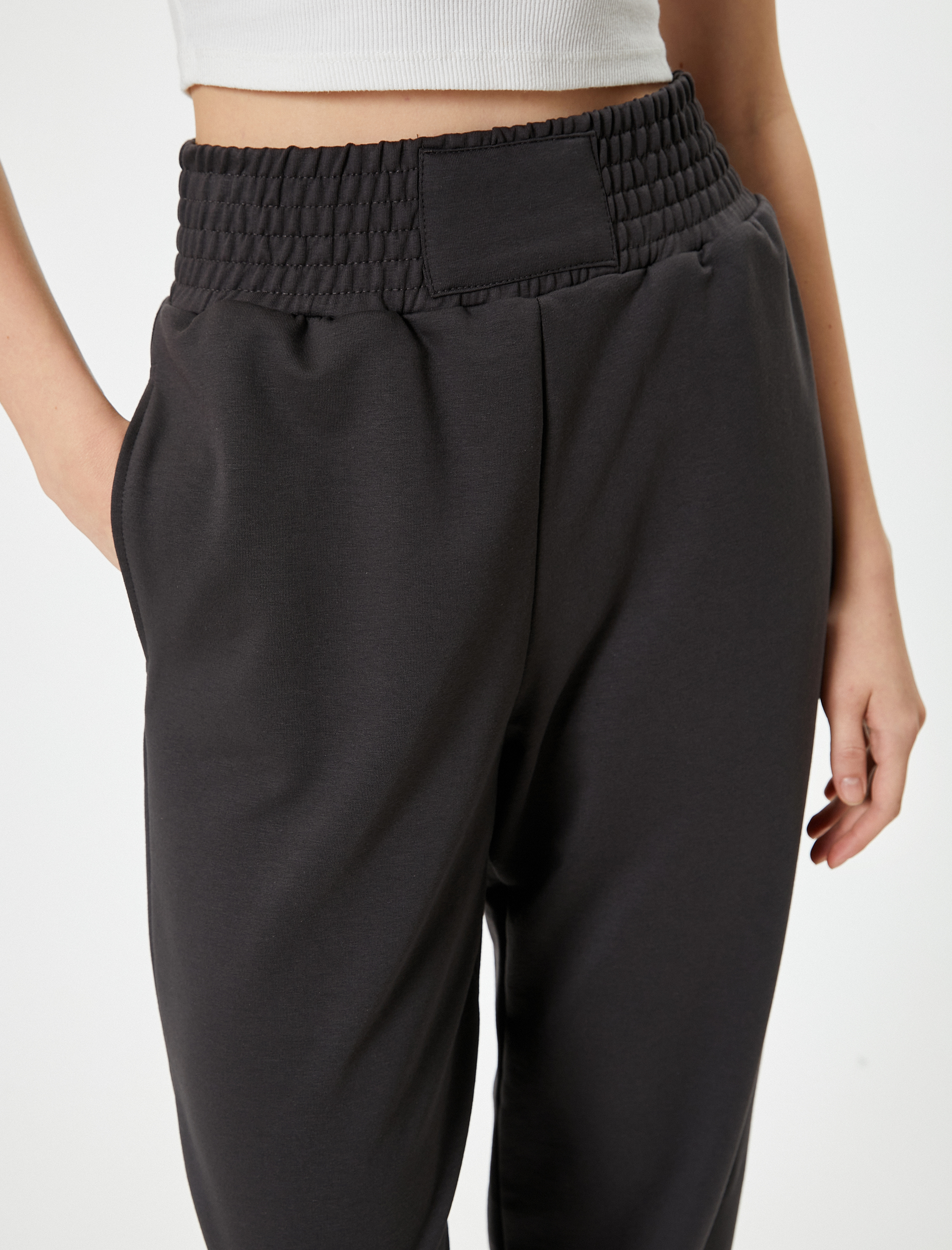   Jogger Eşofman Altı Yüksek Bel Cepli Rahat Kalıp