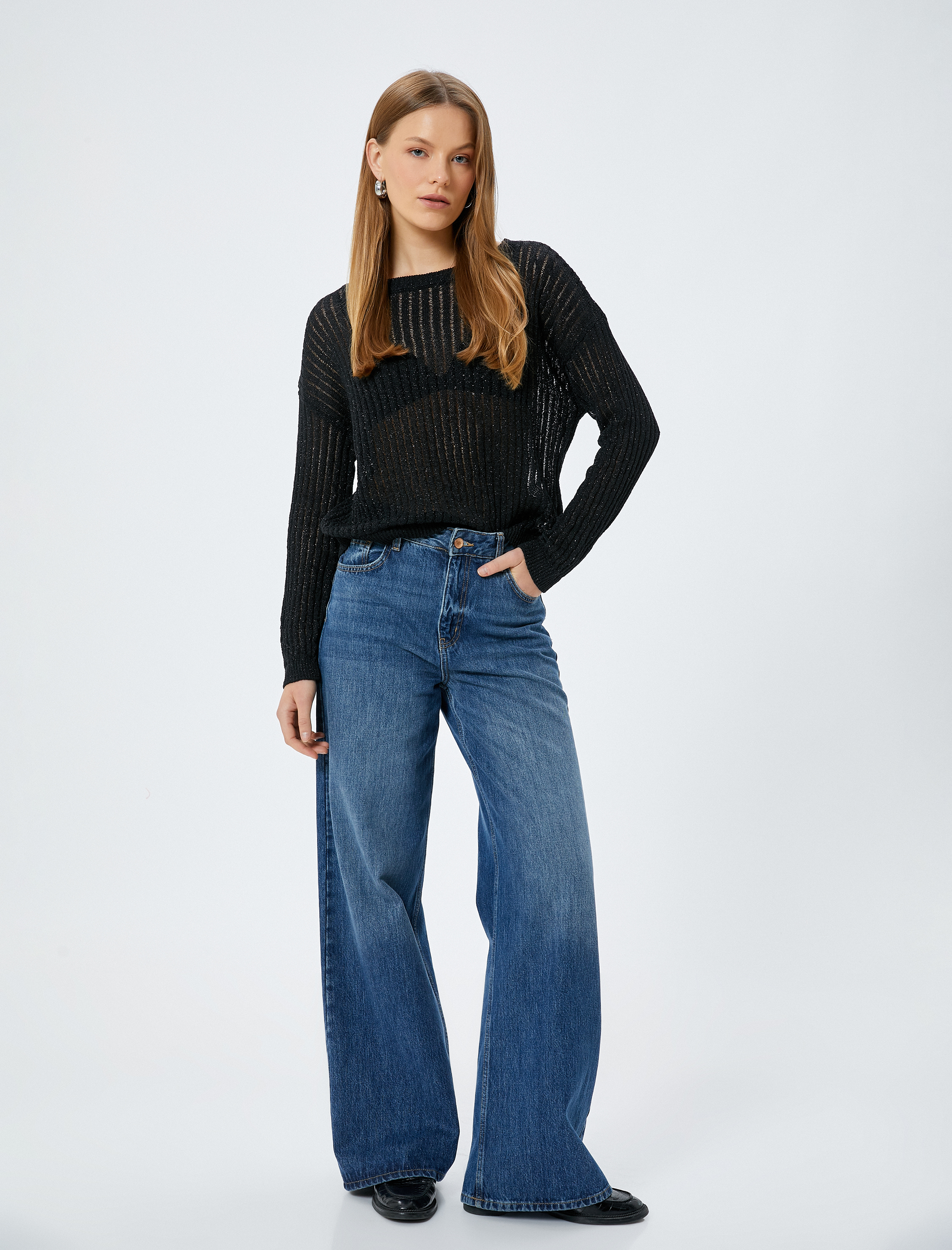   Ajurlu Kazak Bisiklet Yaka Metalik Simli