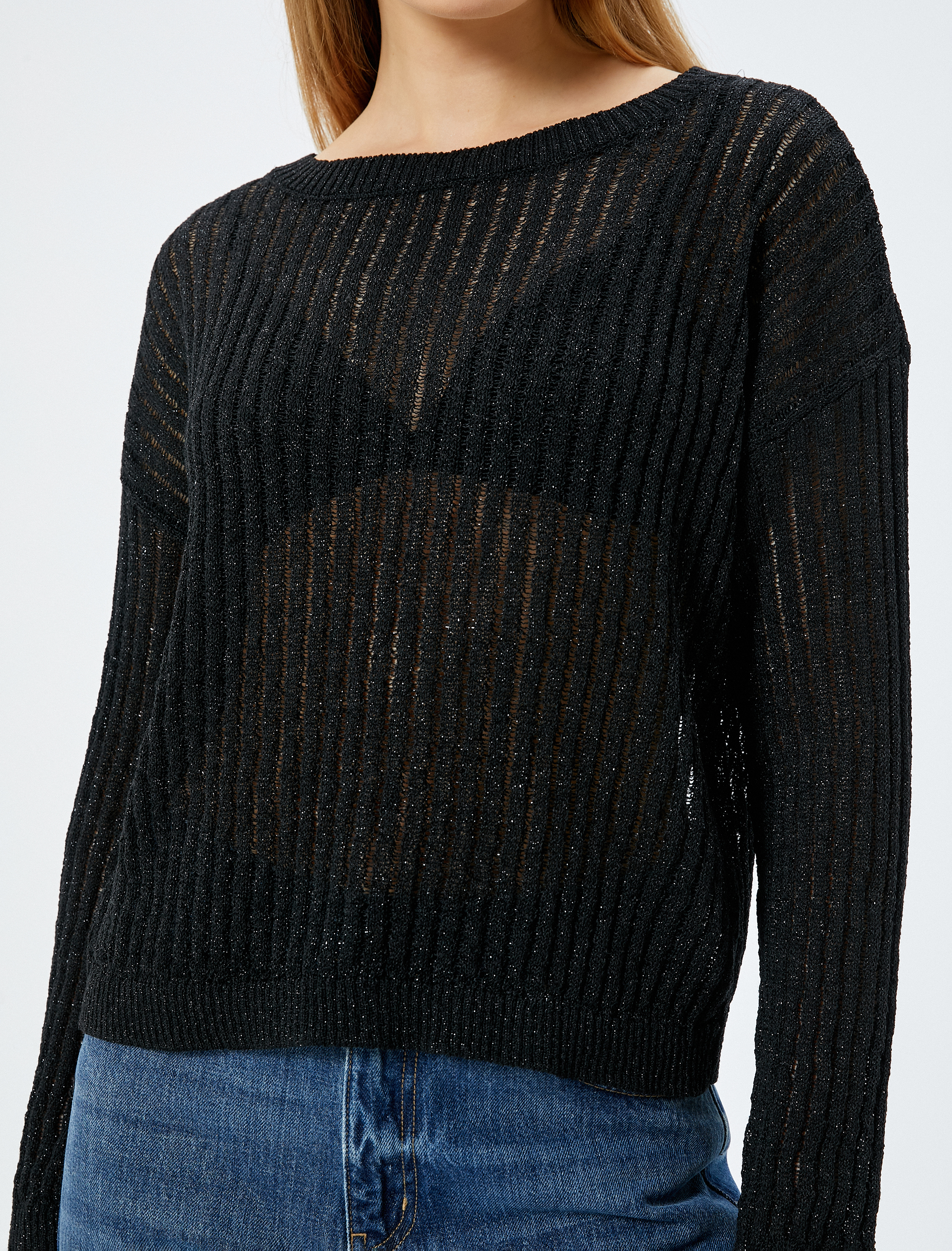   Ajurlu Kazak Bisiklet Yaka Metalik Simli