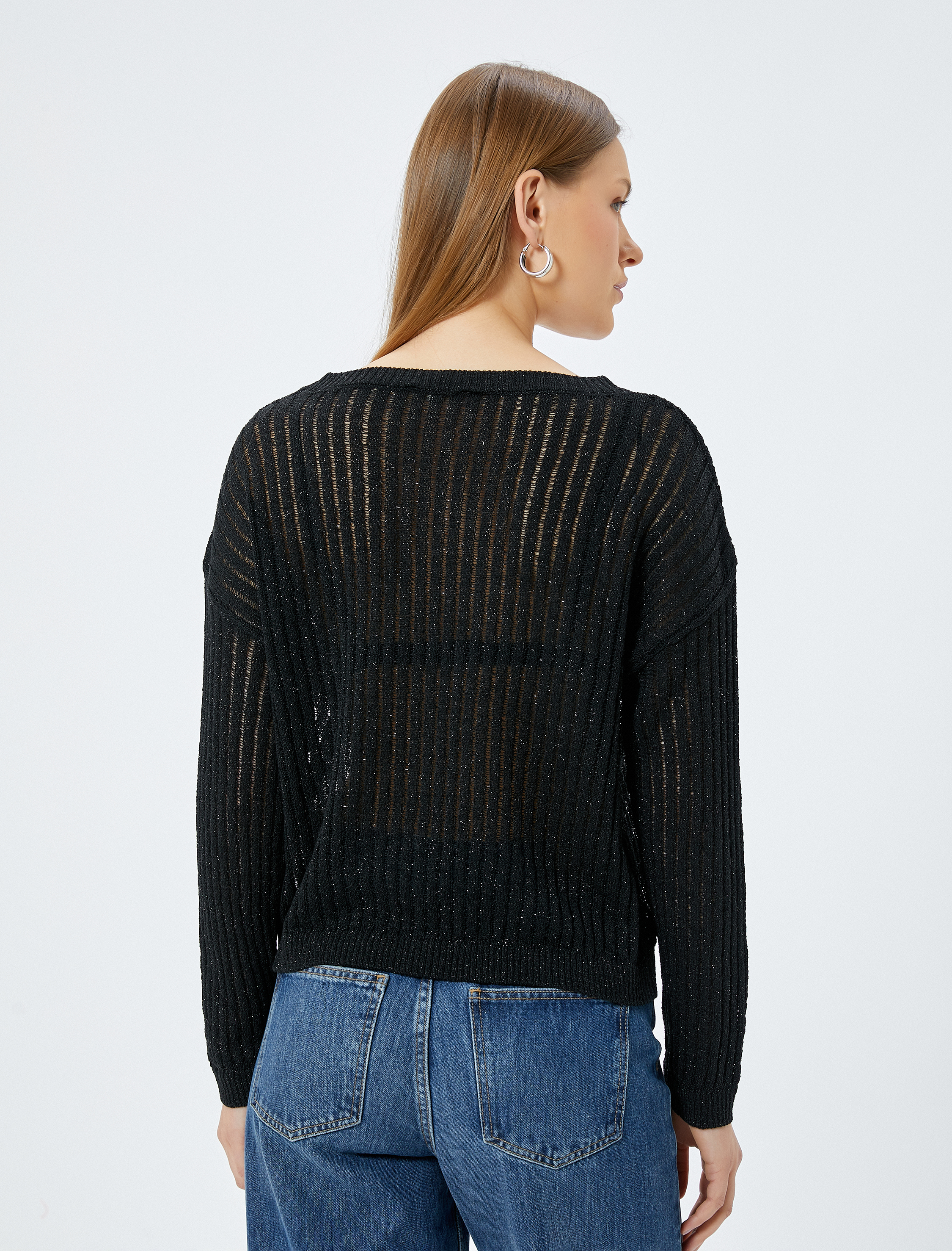   Ajurlu Kazak Bisiklet Yaka Metalik Simli