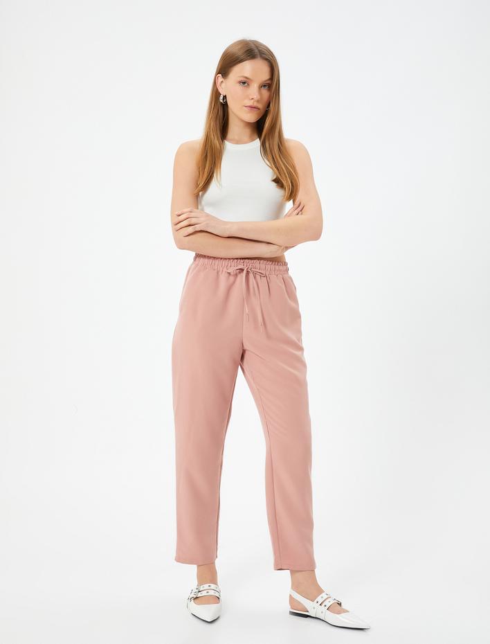  Havuç Pantolon Beli Bağcıklı Modal Karışımlı