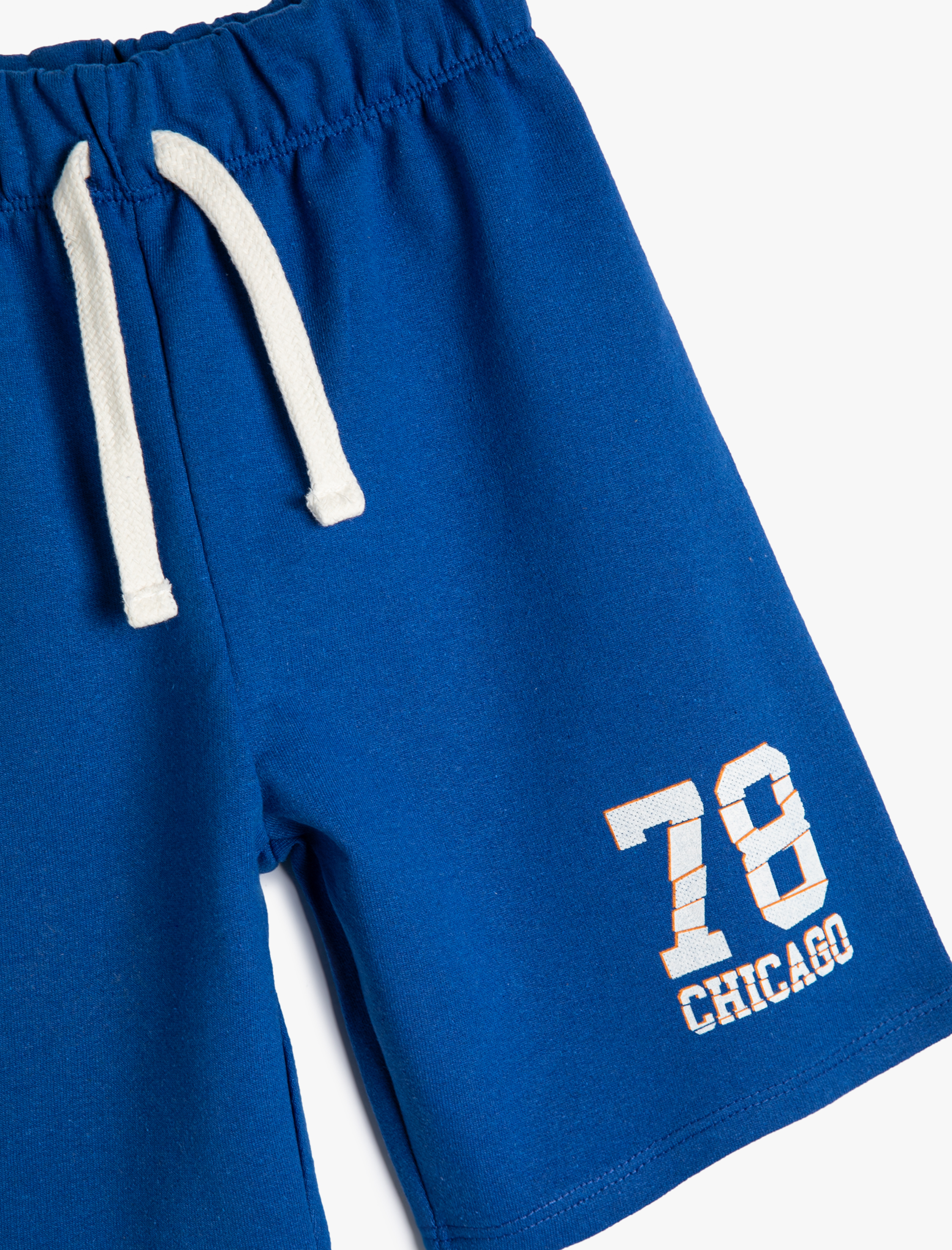  Erkek Çocuk Basic Şort Baskı Detaylı Beli Bağlamalı Pamuk Karışımlı