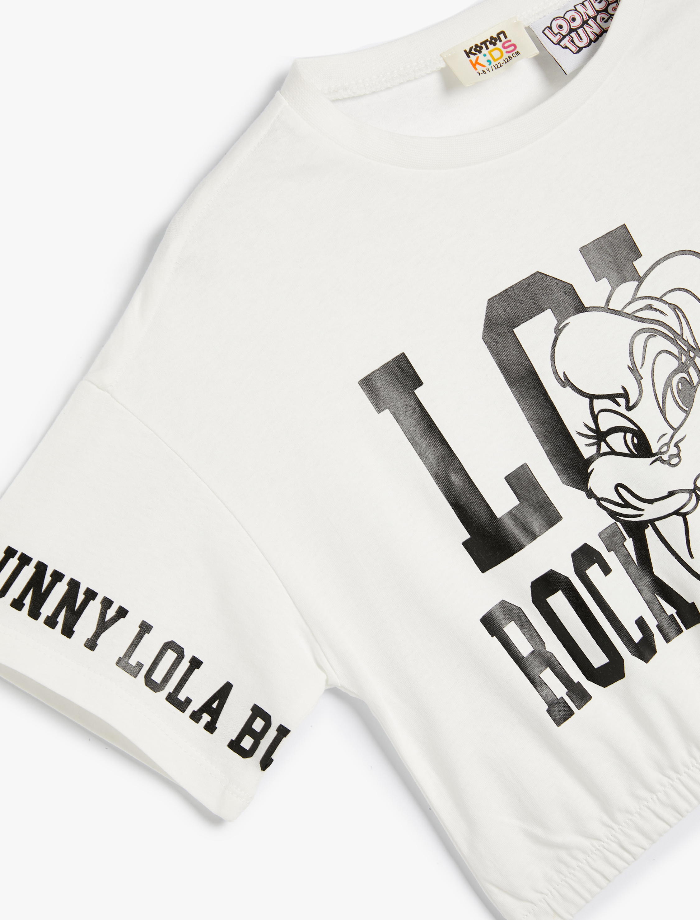 Kız Çocuk Crop Lola Bunny Tişört Lisanslı Beli Lastikli