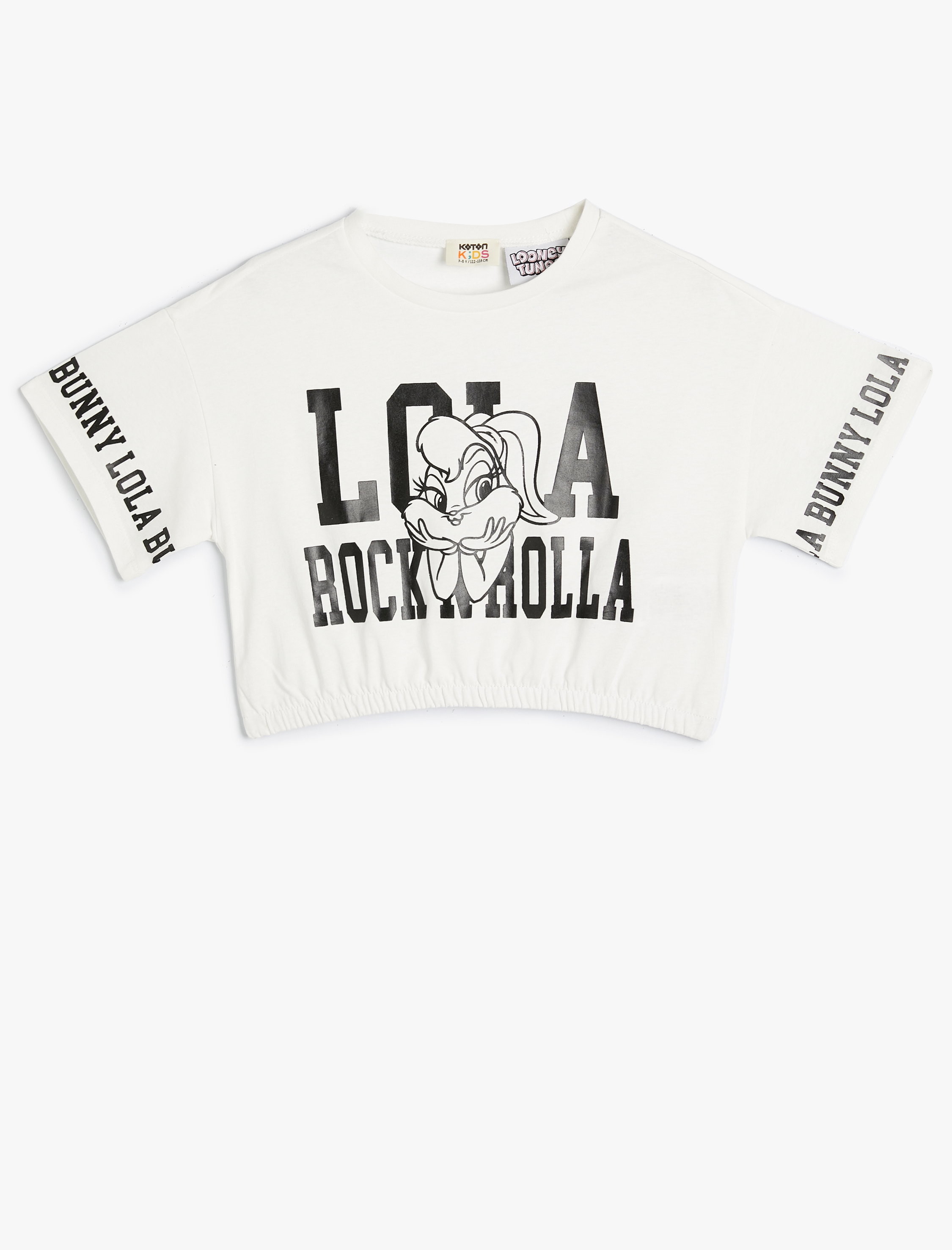 Kız Çocuk Crop Lola Bunny Tişört Lisanslı Beli Lastikli