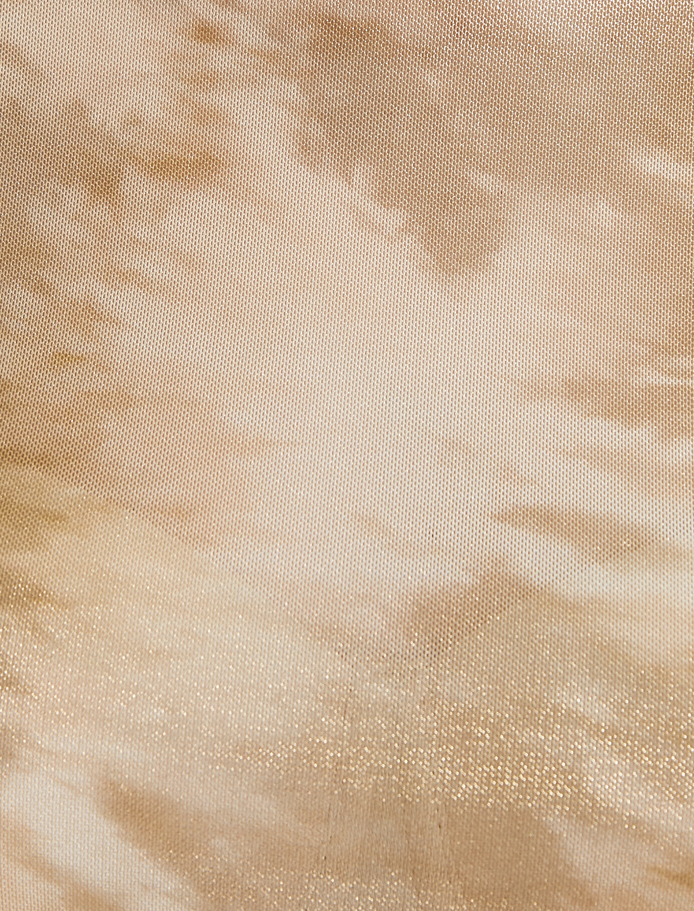 Metalik Parlak Tül Body Uzun Kollu Dik Yaka