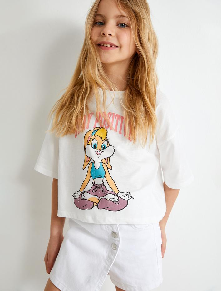 Kız Çocuk Lola Bunny Tişört Lisanslı Kısa Kollu Bisiklet Yaka Pamuklu