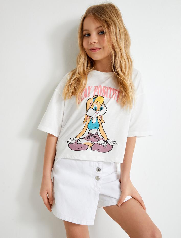 Kız Çocuk Lola Bunny Tişört Lisanslı Kısa Kollu Bisiklet Yaka Pamuklu