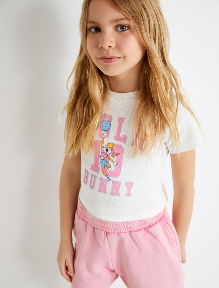 Kız Çocuk Lola Bunny Tişört Lisanslı Kısa Kollu Bisiklet Yaka