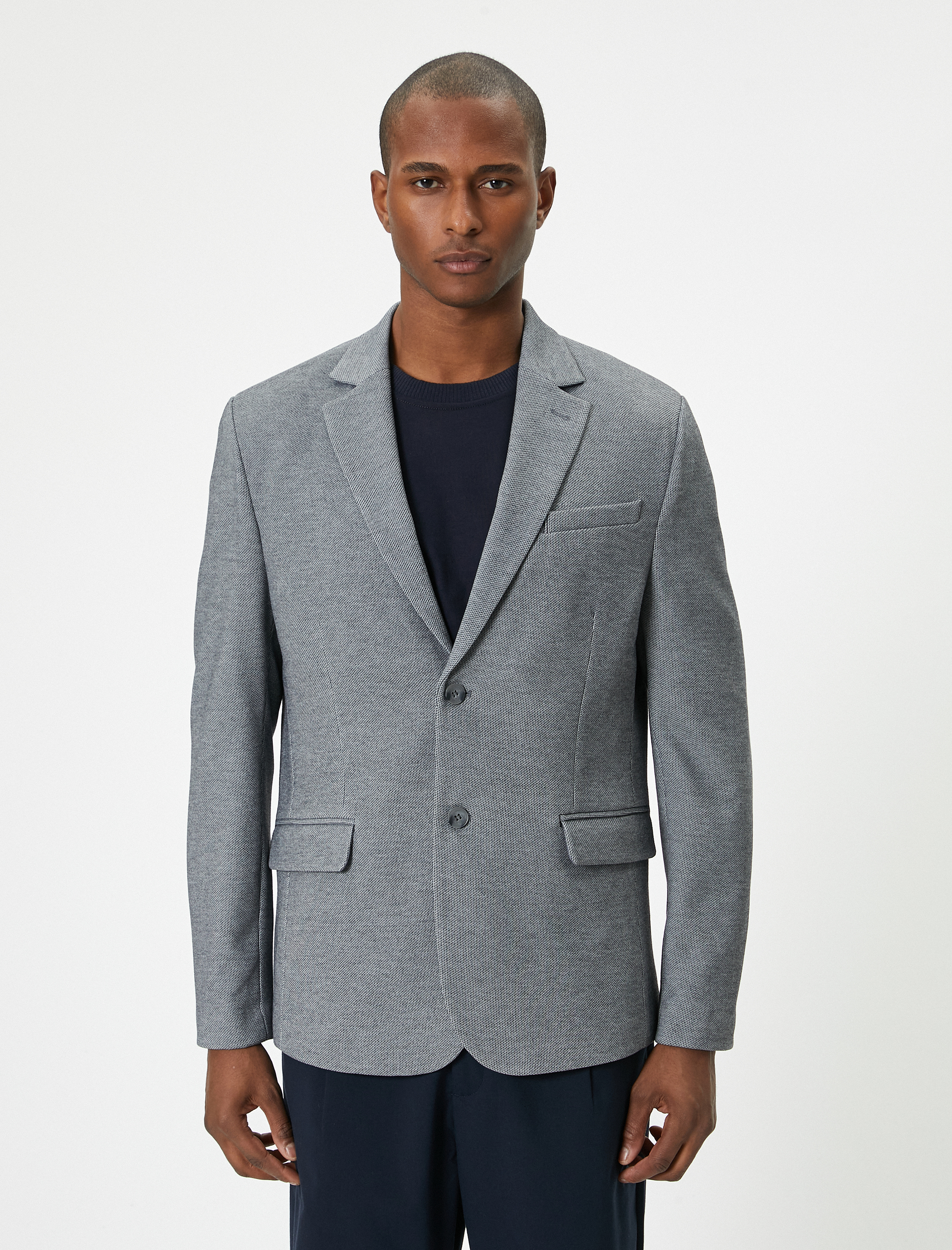   Blazer Ceket Slim Fit Düğmeli Cep Detaylı