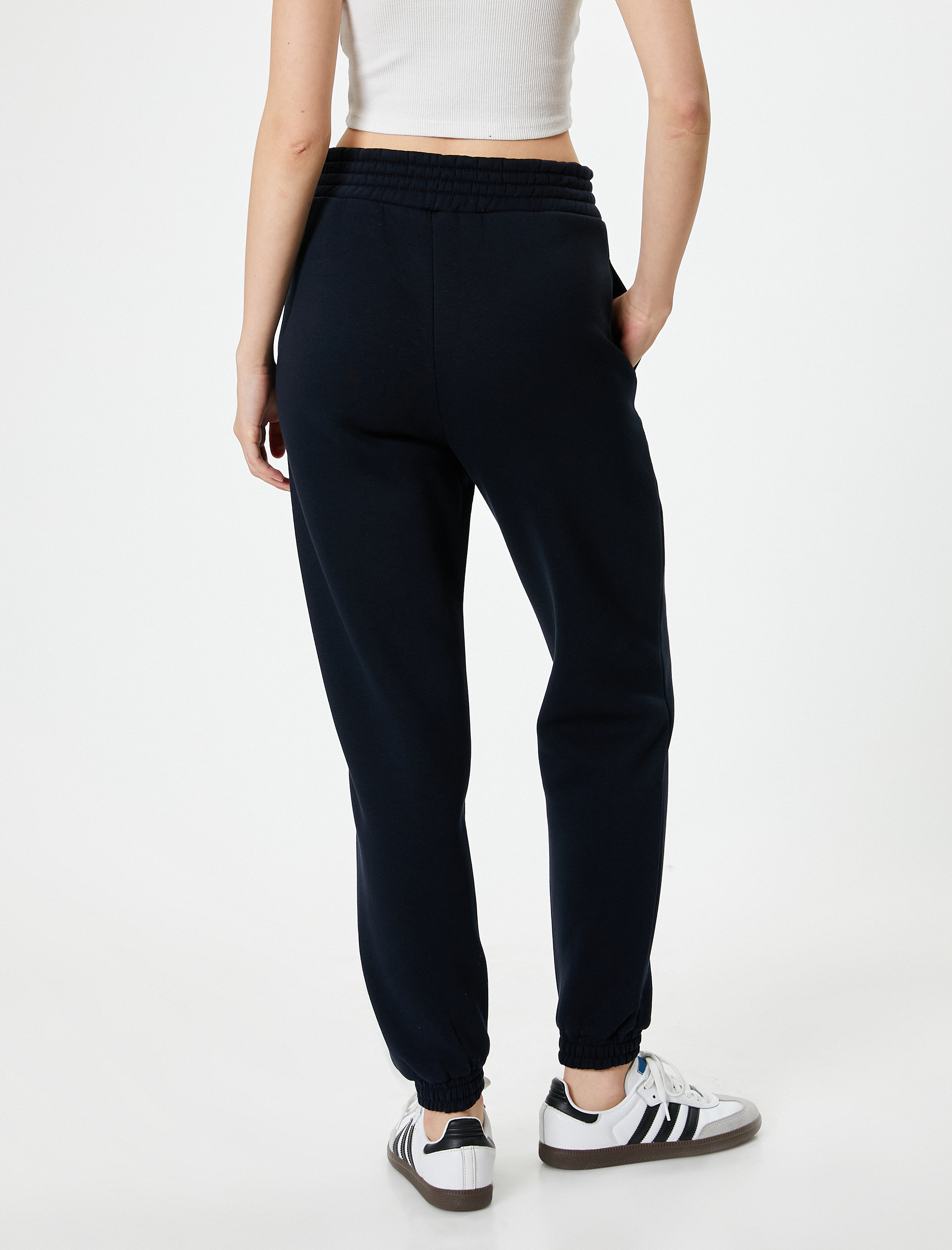   Şardonlu Rahat Kesim Jogger Eşofman Altı Lastikli Cepli