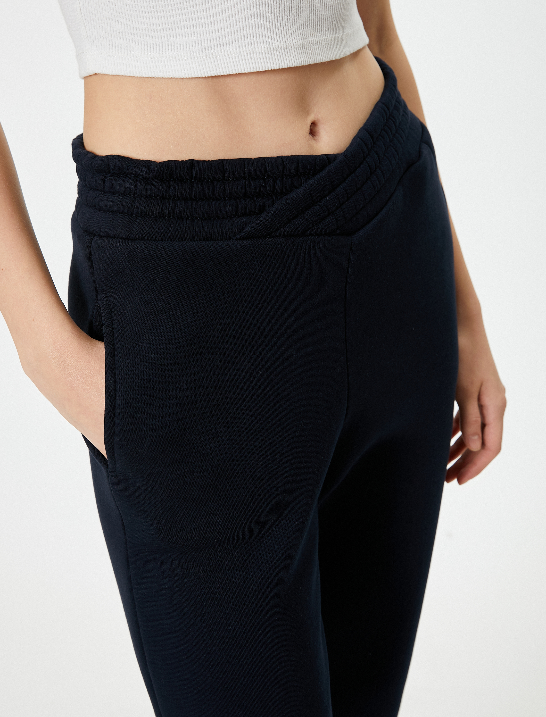   Şardonlu Rahat Kesim Jogger Eşofman Altı Lastikli Cepli