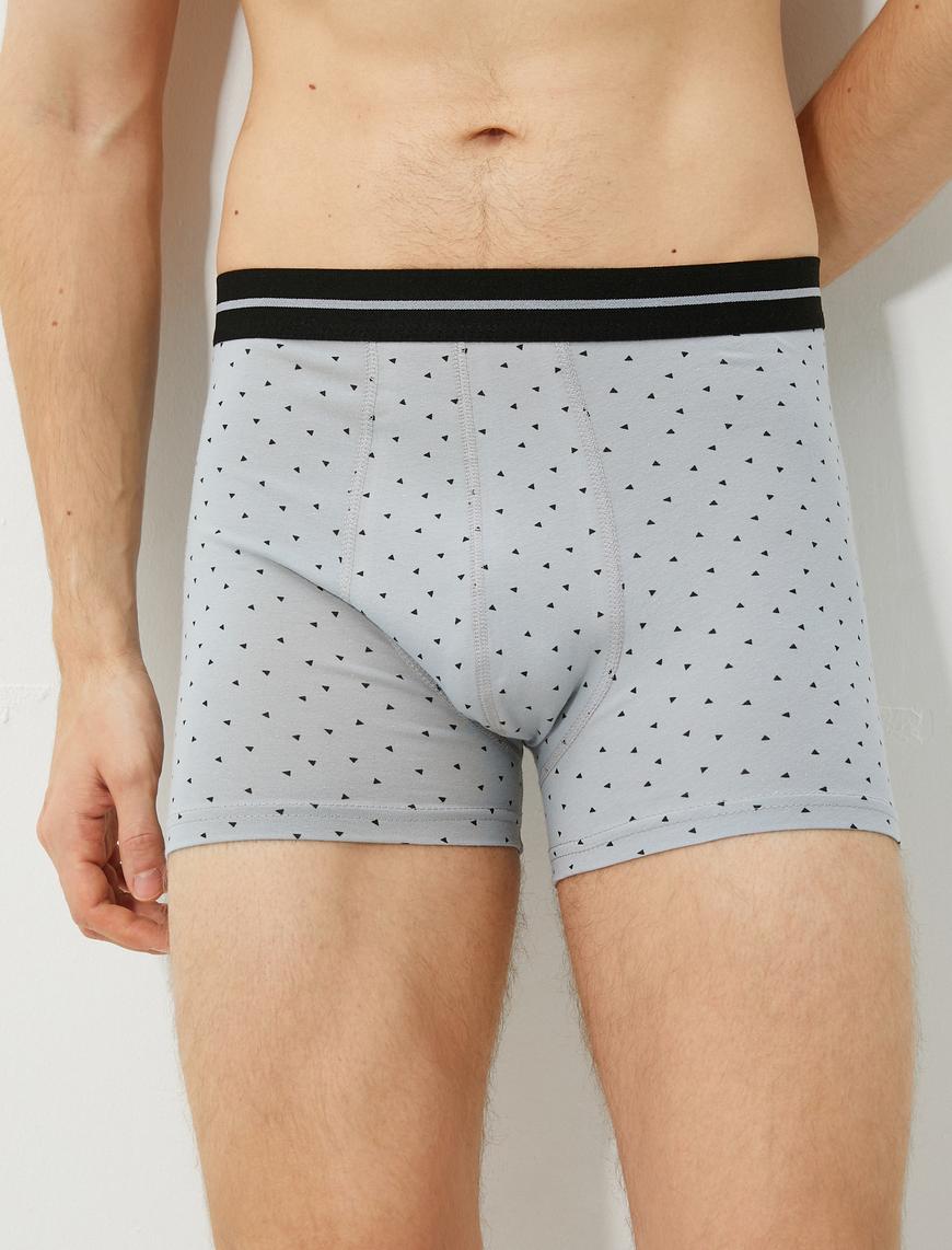   Basic 3'lü Boxer Seti Geometrik Desenli