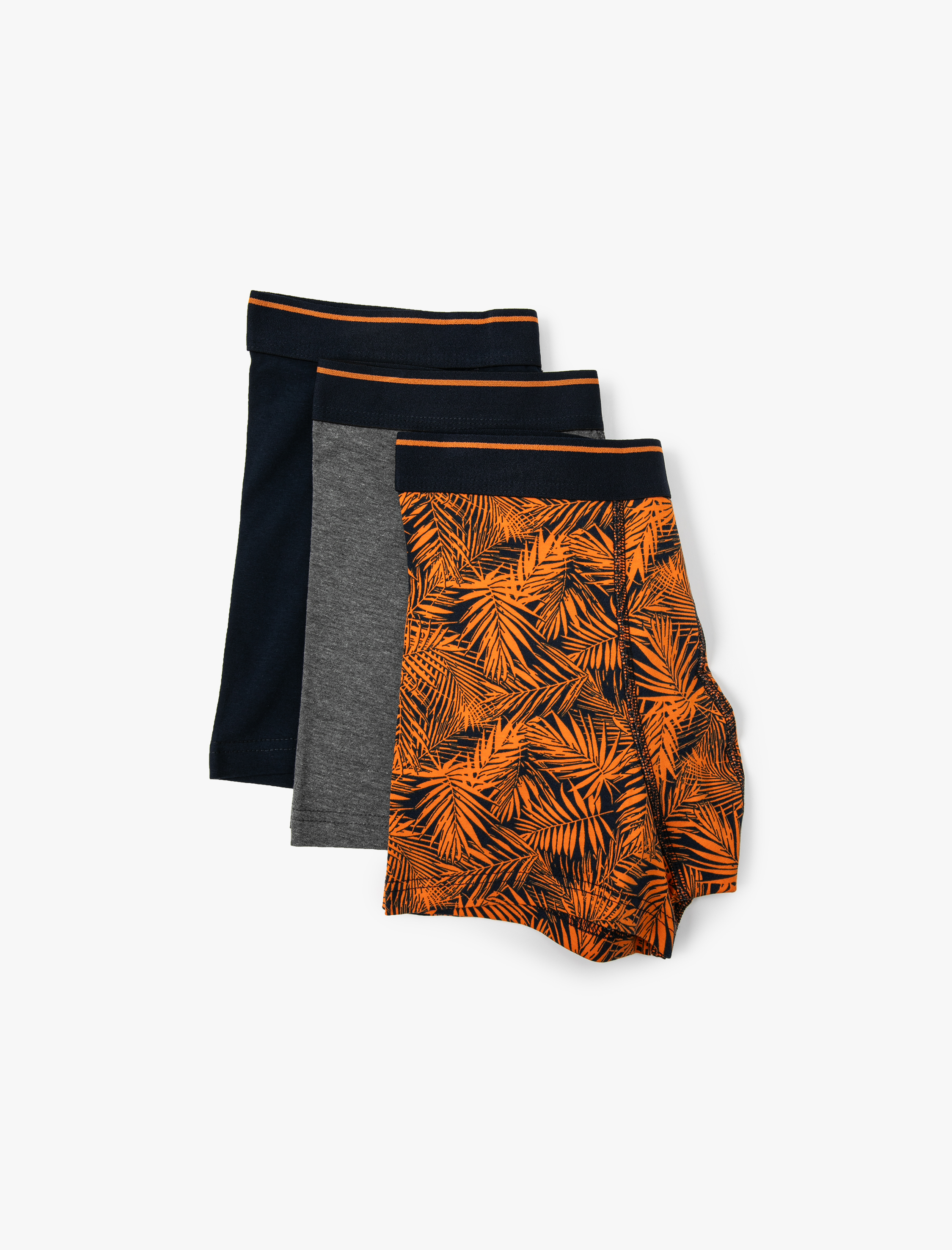   3'lü Boxer Seti Yaprak Desenli Çok Renkli