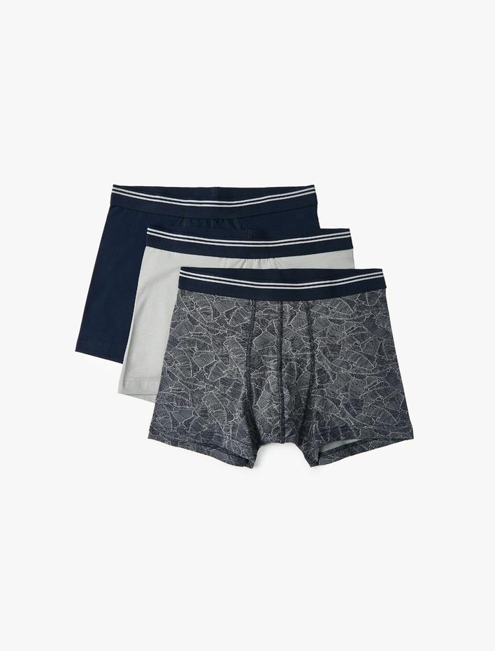  3'lü Boxer Seti Soyut Desenli Çok Renkli