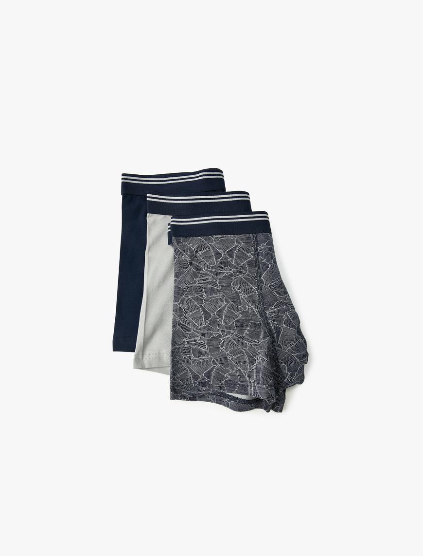   3'lü Boxer Seti Soyut Desenli Çok Renkli