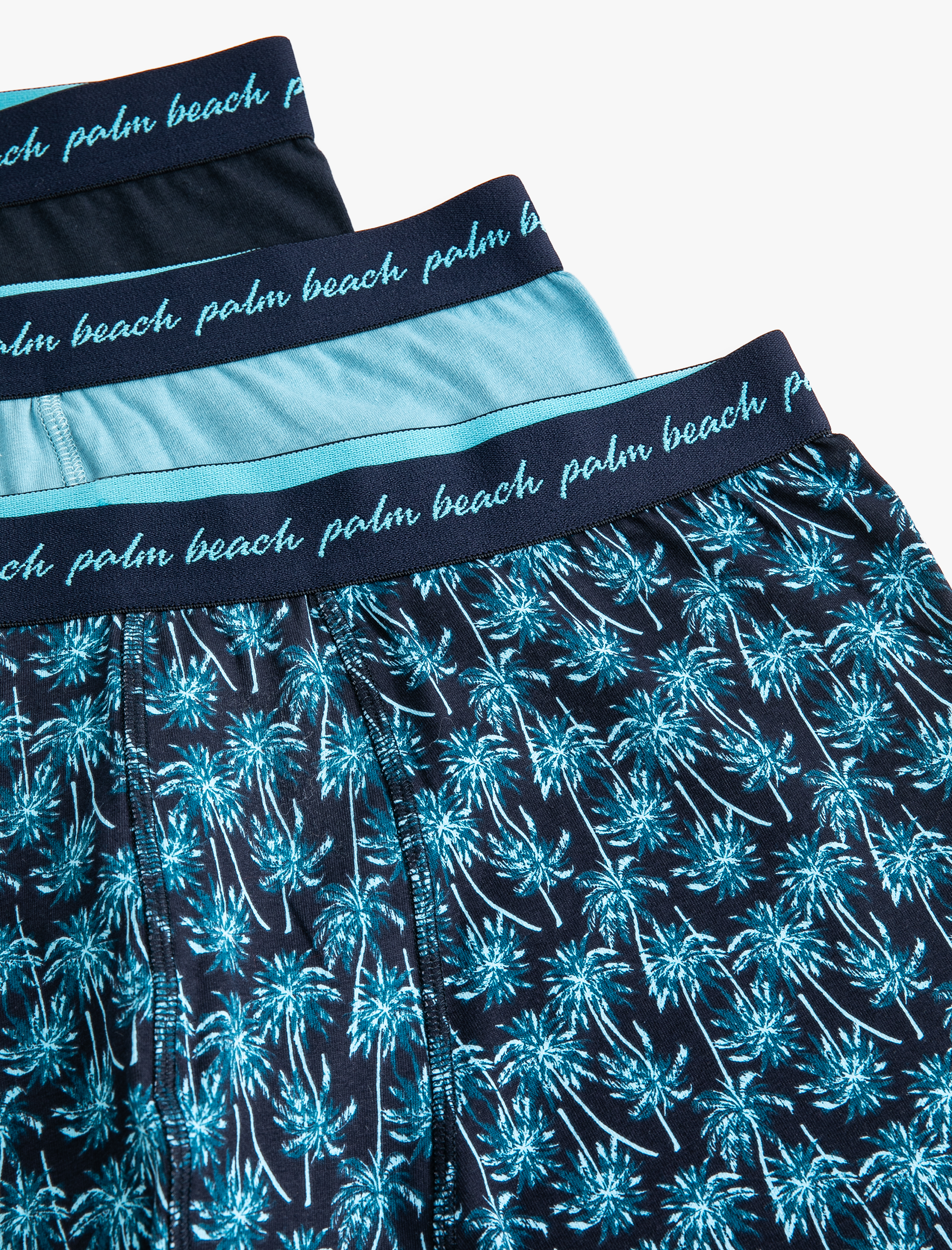   3'lü Boxer Seti Palmiye Baskılı Slogan Detaylı Çok Renkli