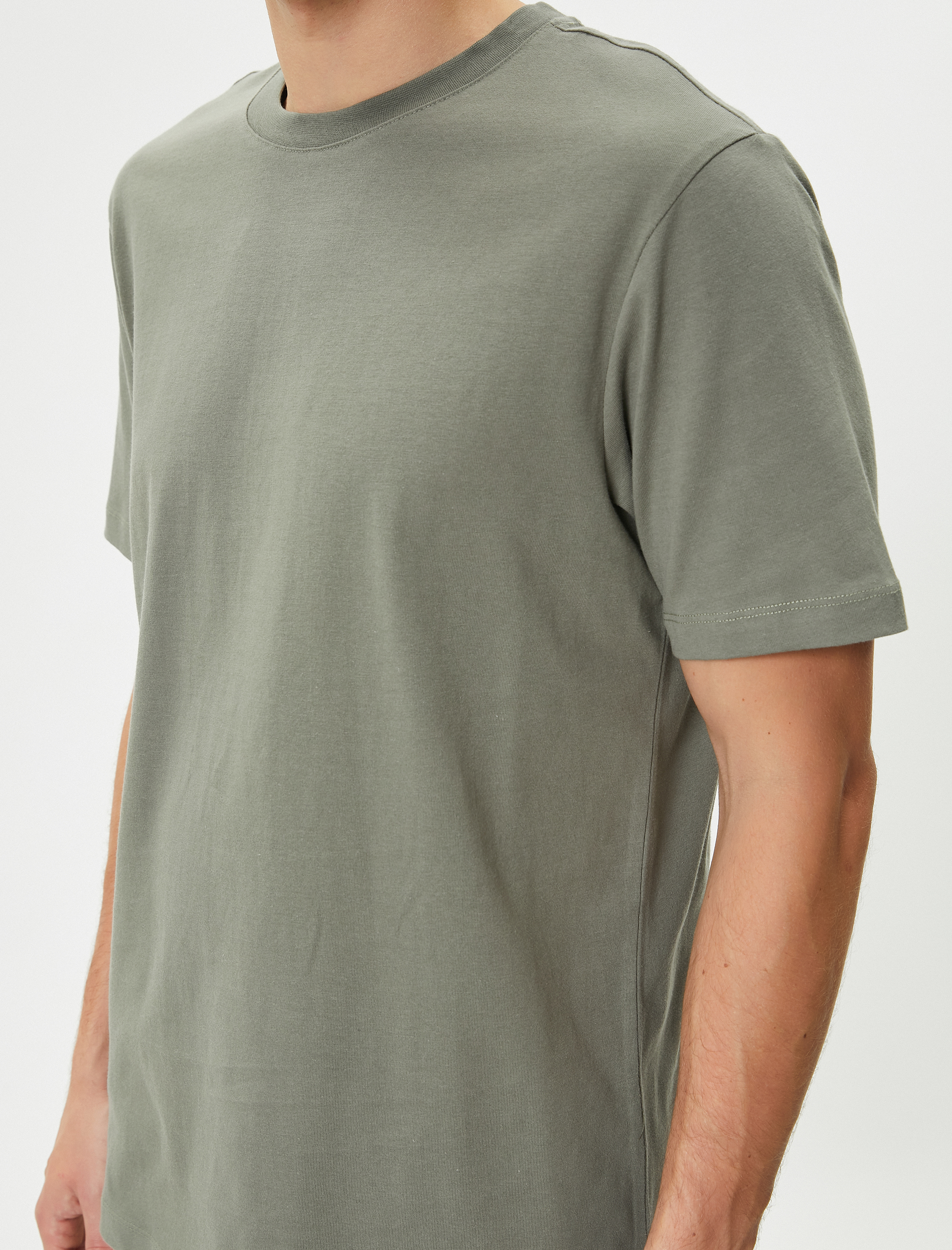   Basic Tişört Bisiklet Yaka Kısa Kollu Pamuklu