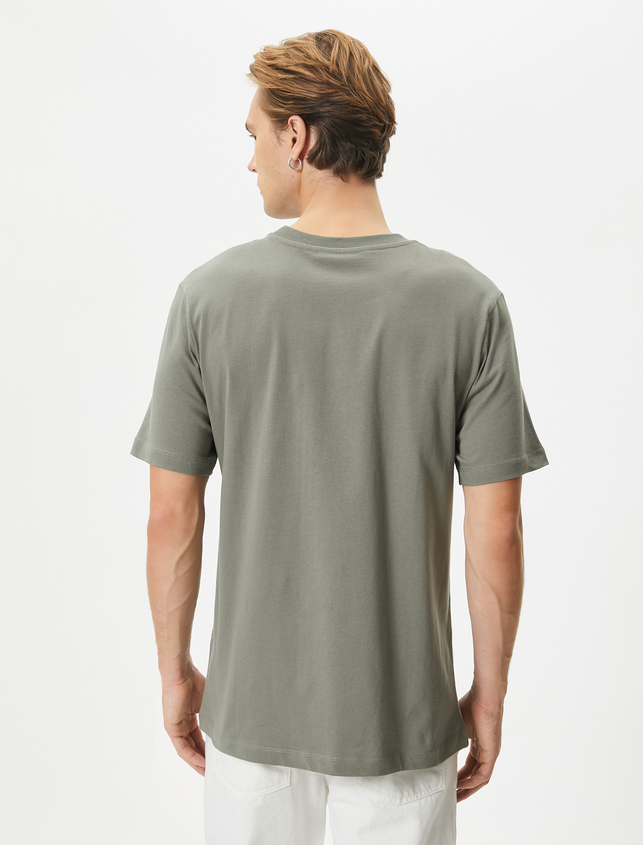   Basic Tişört Bisiklet Yaka Kısa Kollu Pamuklu