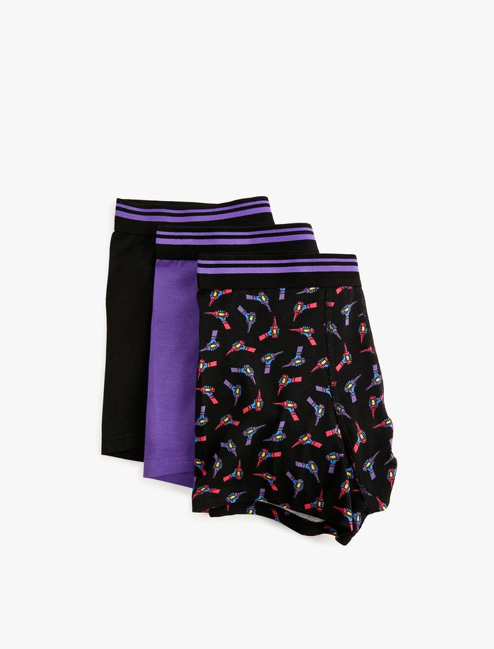  3'lü Boxer Seti Oyun Baskılı Çok Renkli