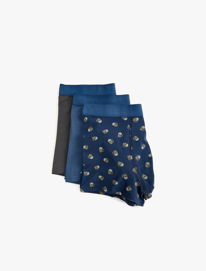  3'lü Boxer Seti Kuru Kafa Baskılı Çok Renkli