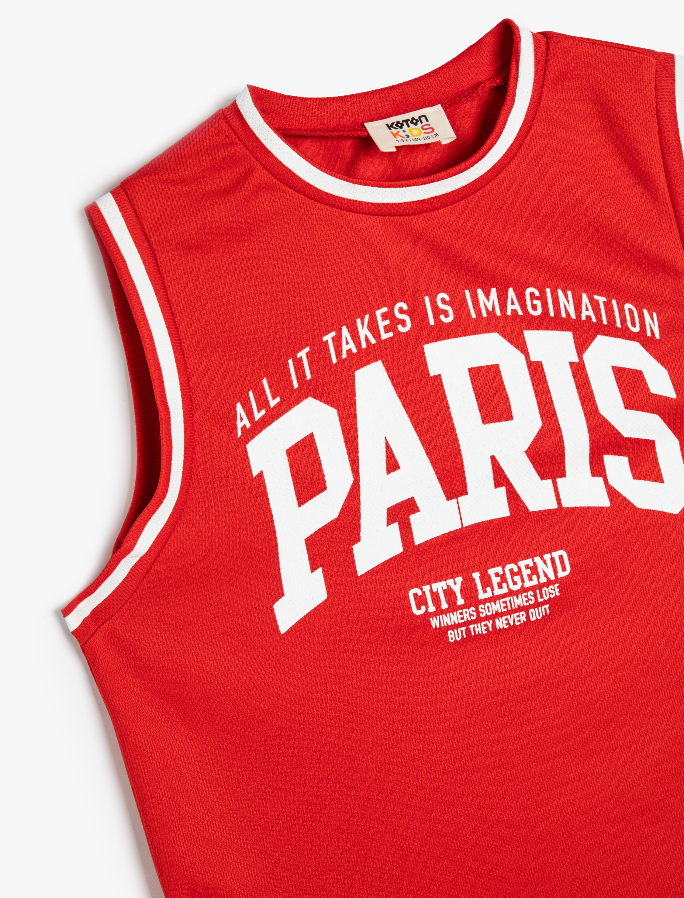 Erkek Çocuk Tişört Kolsuz Paris Baskılı Bisiklet Yaka