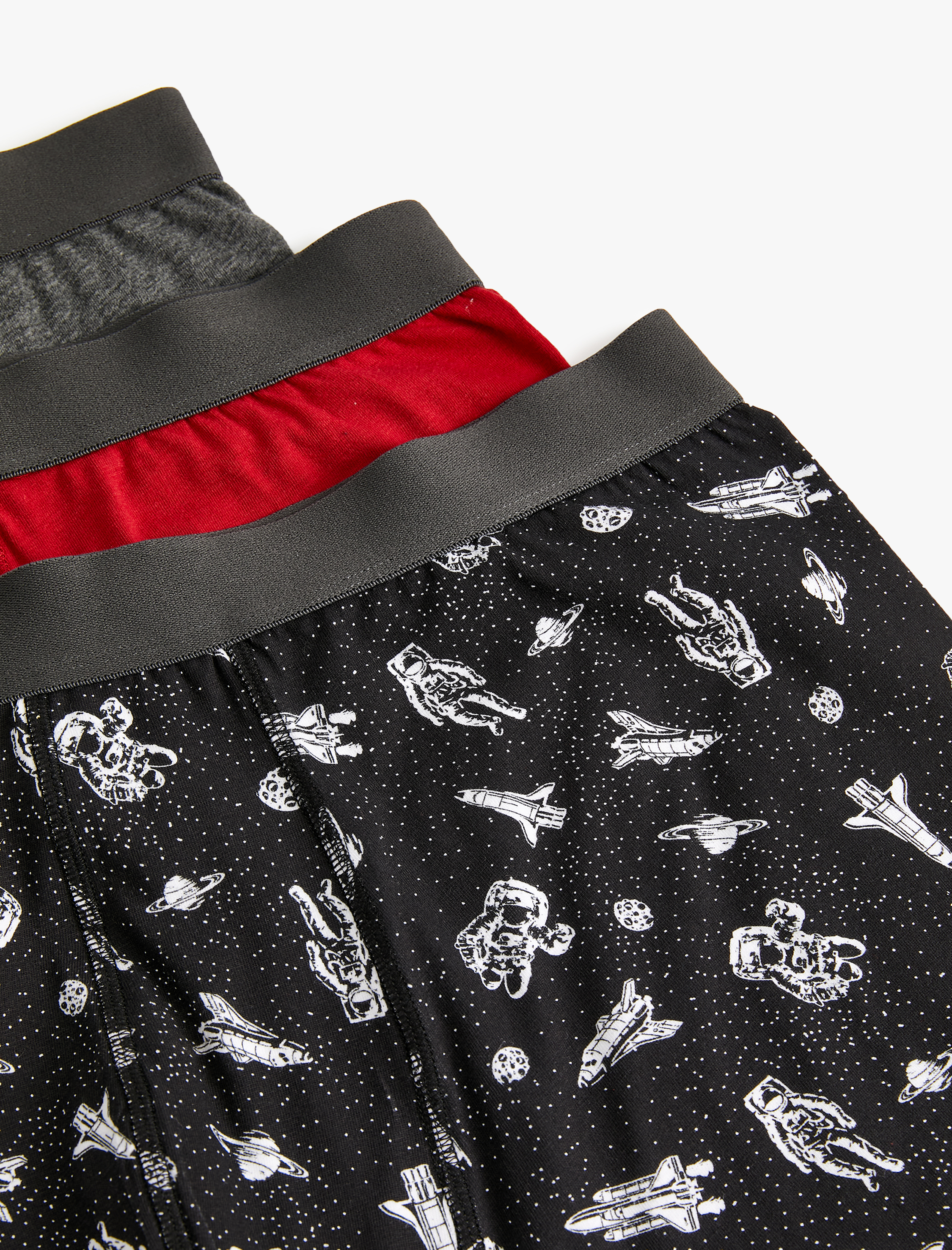   Uzay Baskılı Pamuklu 3'lü Boxer Seti