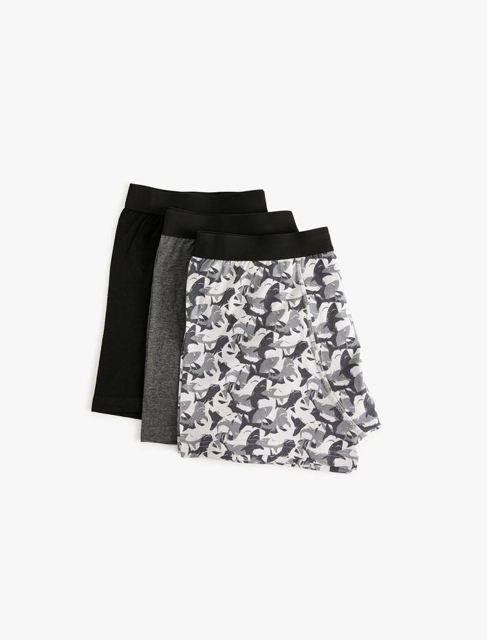  3'lü Boxer Seti Desenli ve Basic Pamuklu