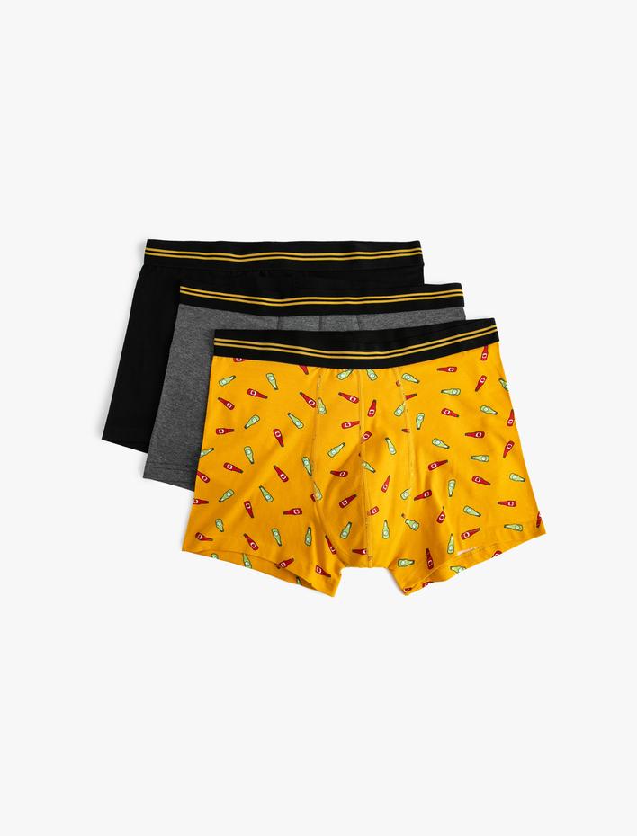  3'lü Boxer Seti Baskılı Çok Renkli