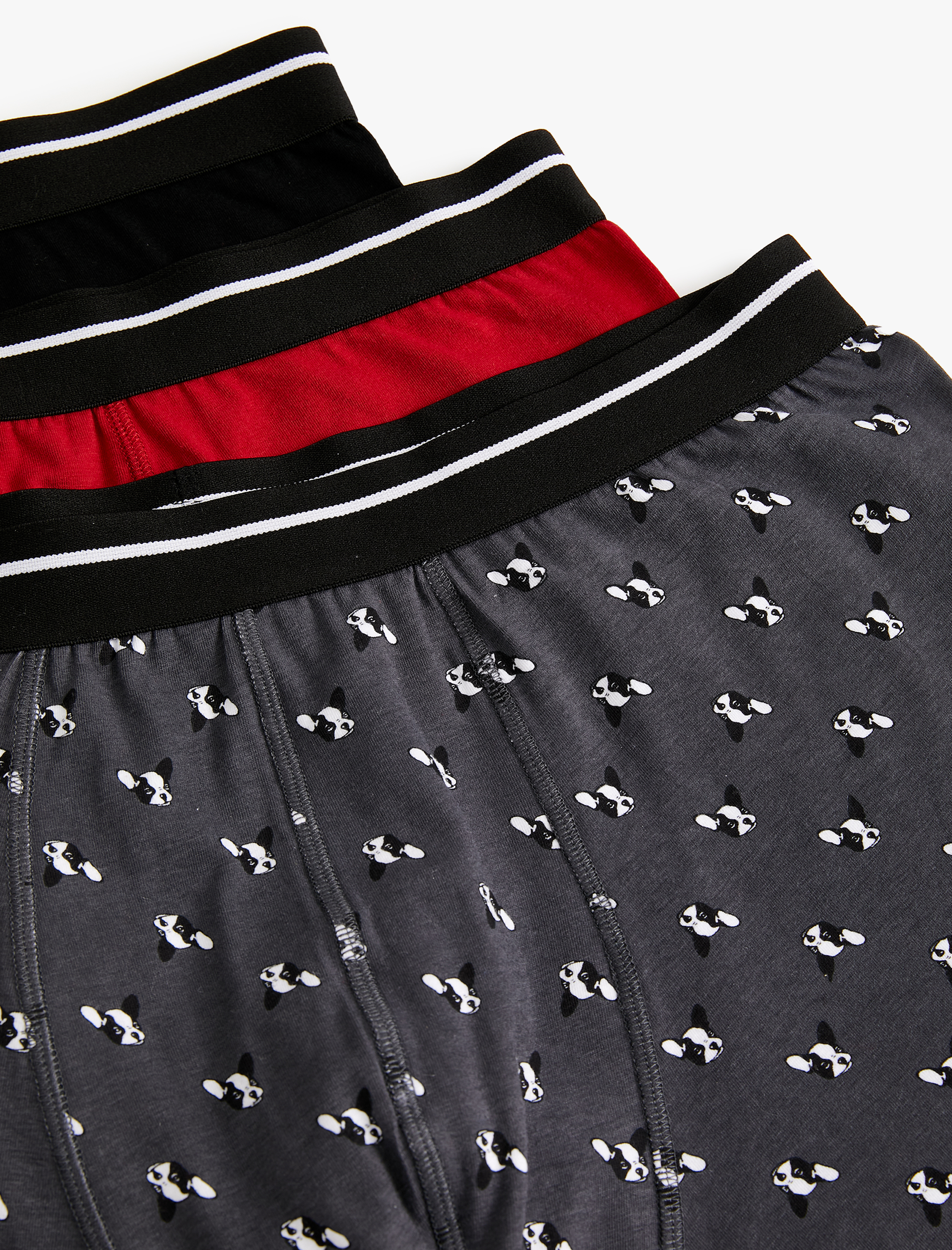   Köpek Baskılı 3'lü Boxer Seti