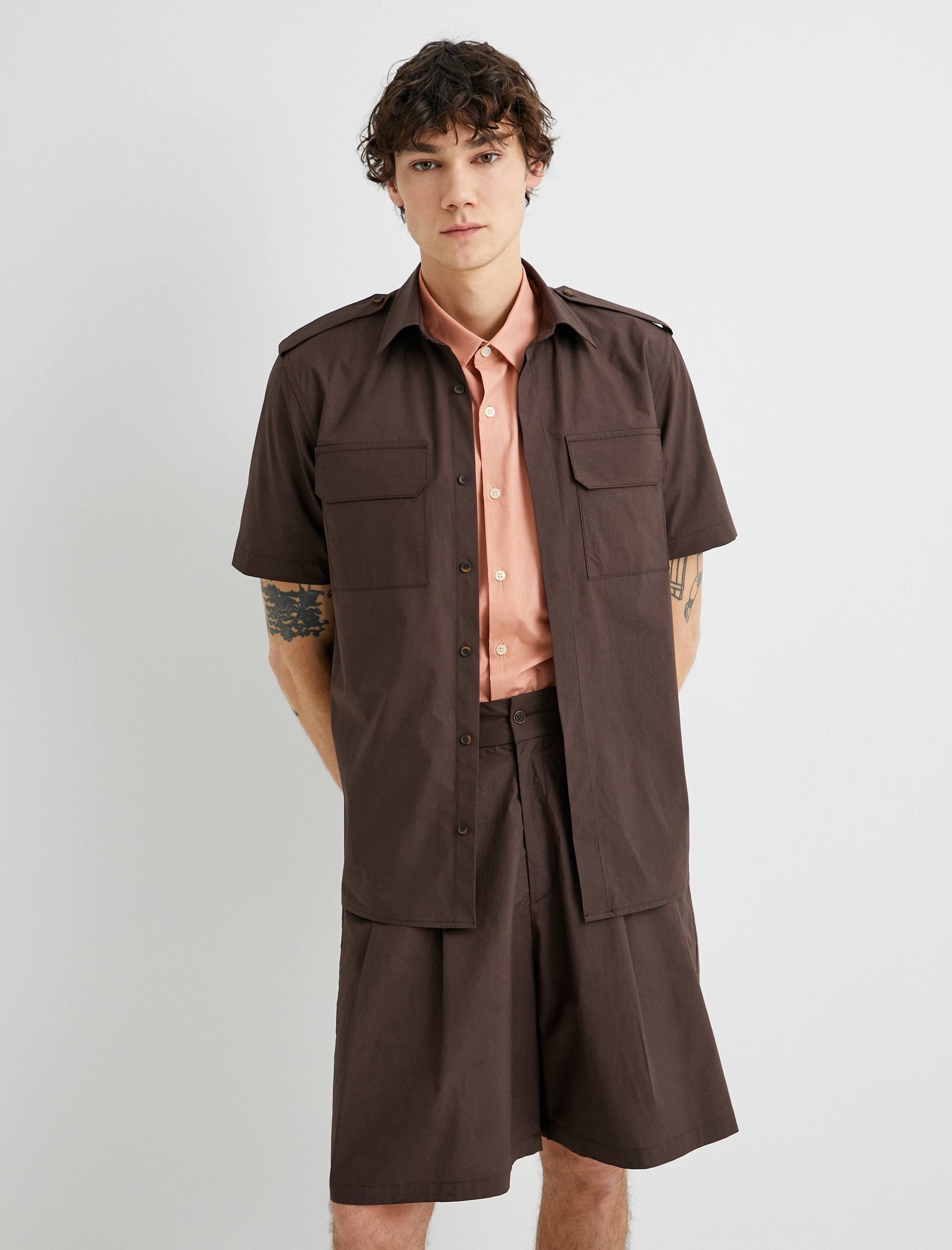   Kısa Kollu Gömlek Çift Cep Detaylı Düğmeli Regular Fit