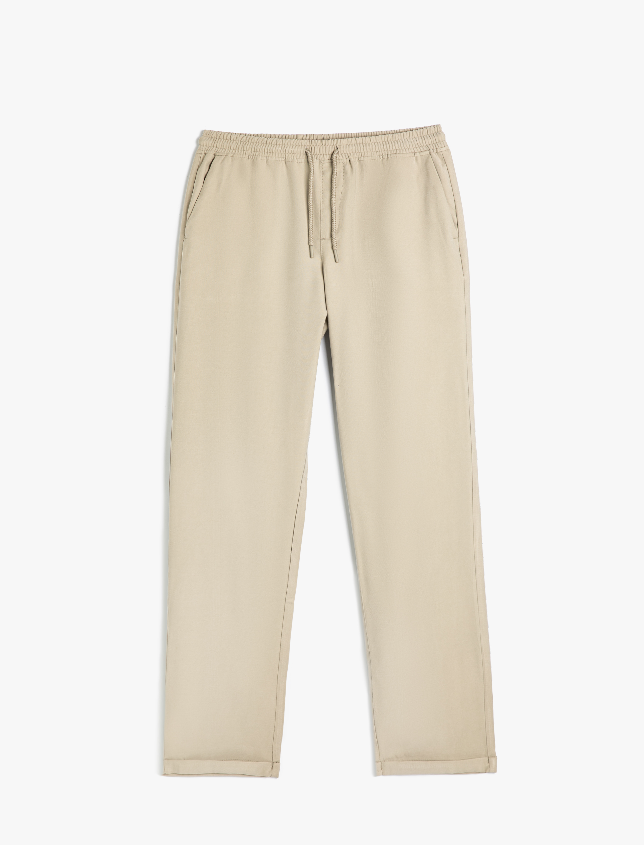   Gabardin Pantolon Beli Bağcıklı Cep Detaylı