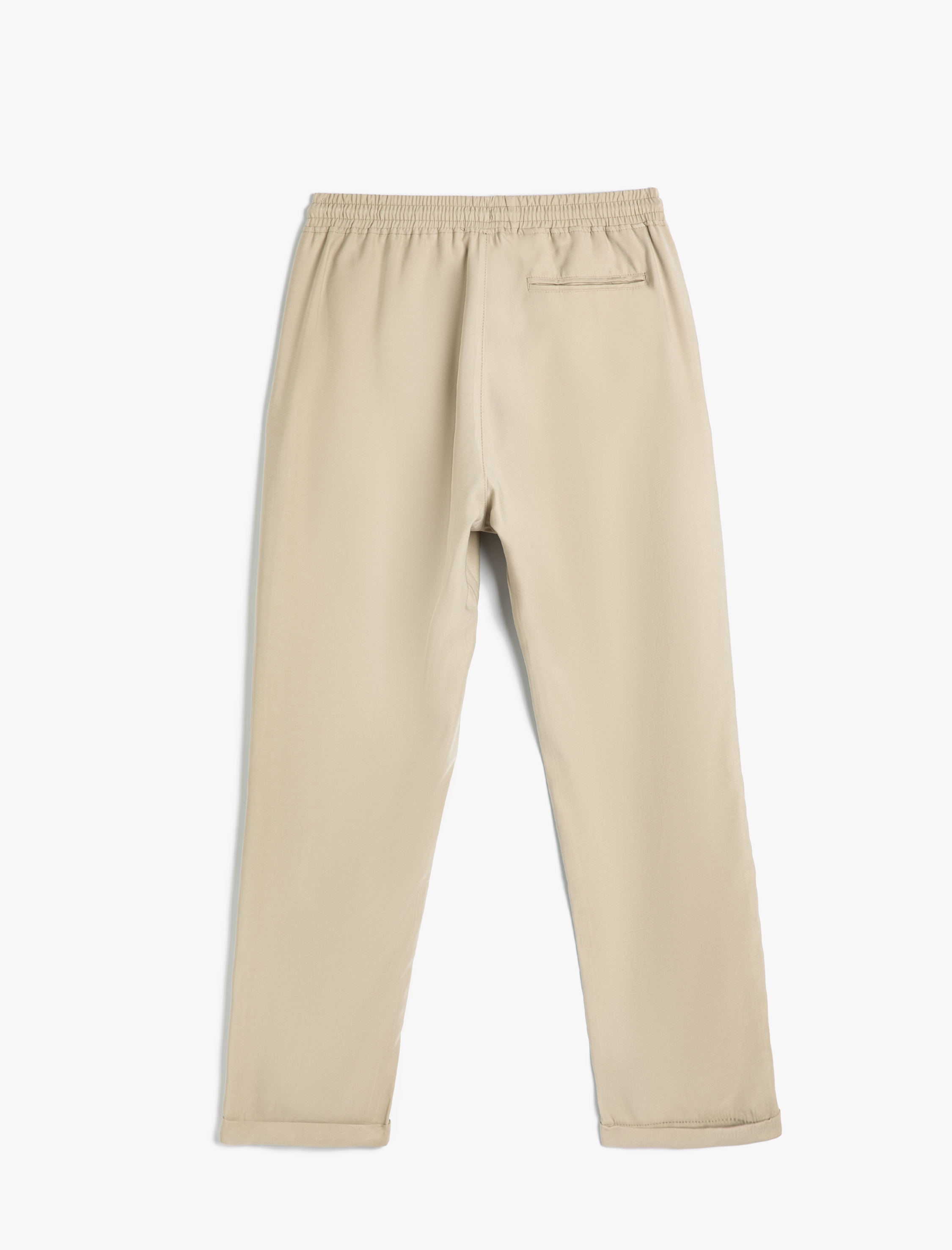   Gabardin Pantolon Beli Bağcıklı Cep Detaylı