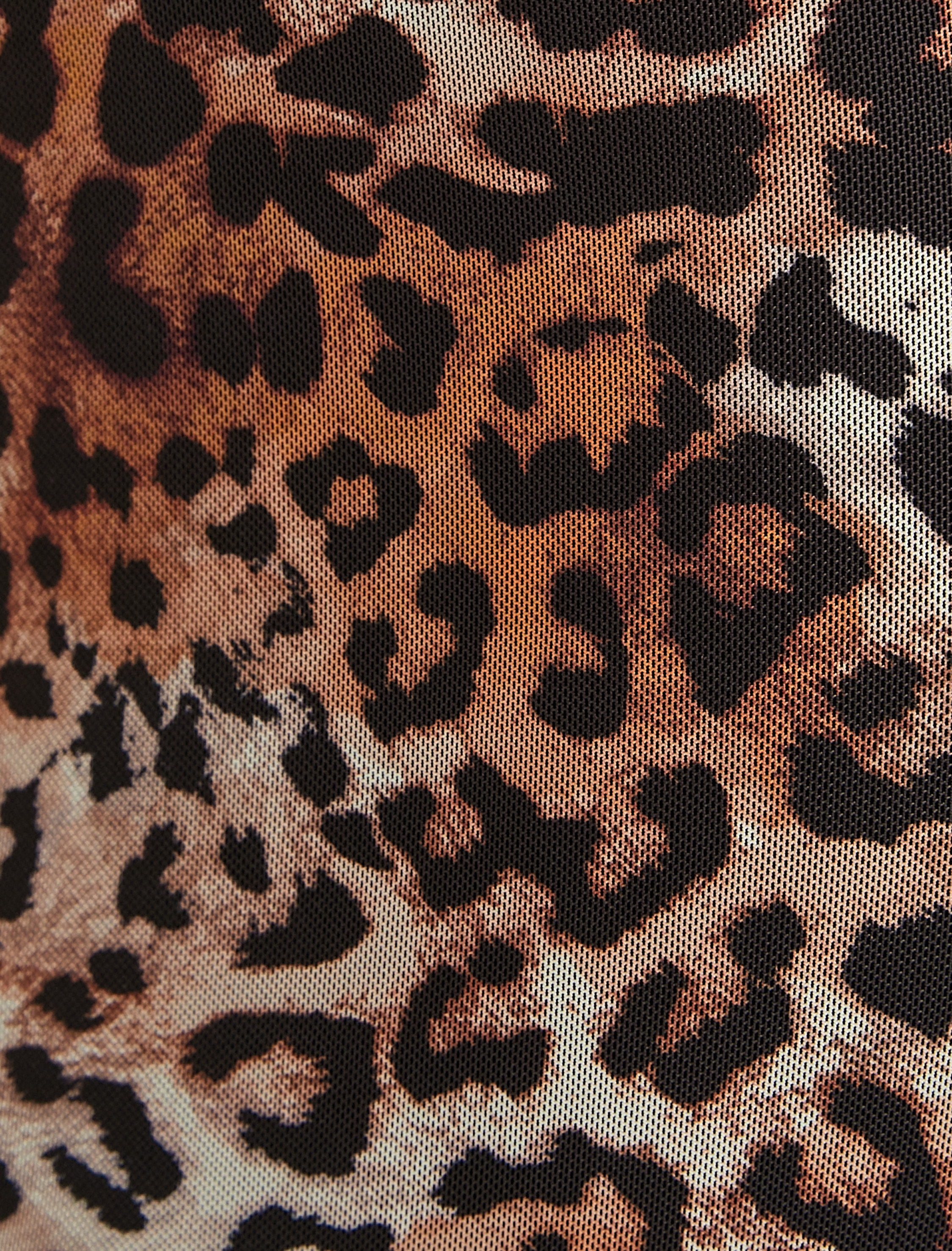   Leopar Desenli Kalem Etek Tül Midi Boy Standart Bel