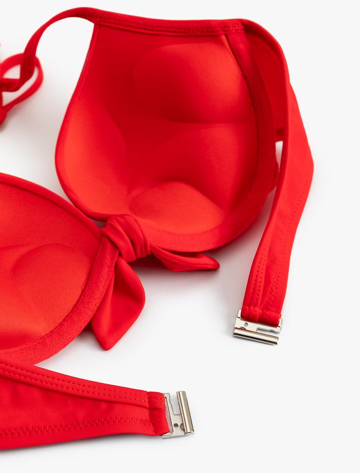  Push Up Bikini Üstü Dolgulu Balenli Boyundan Bağlamalı