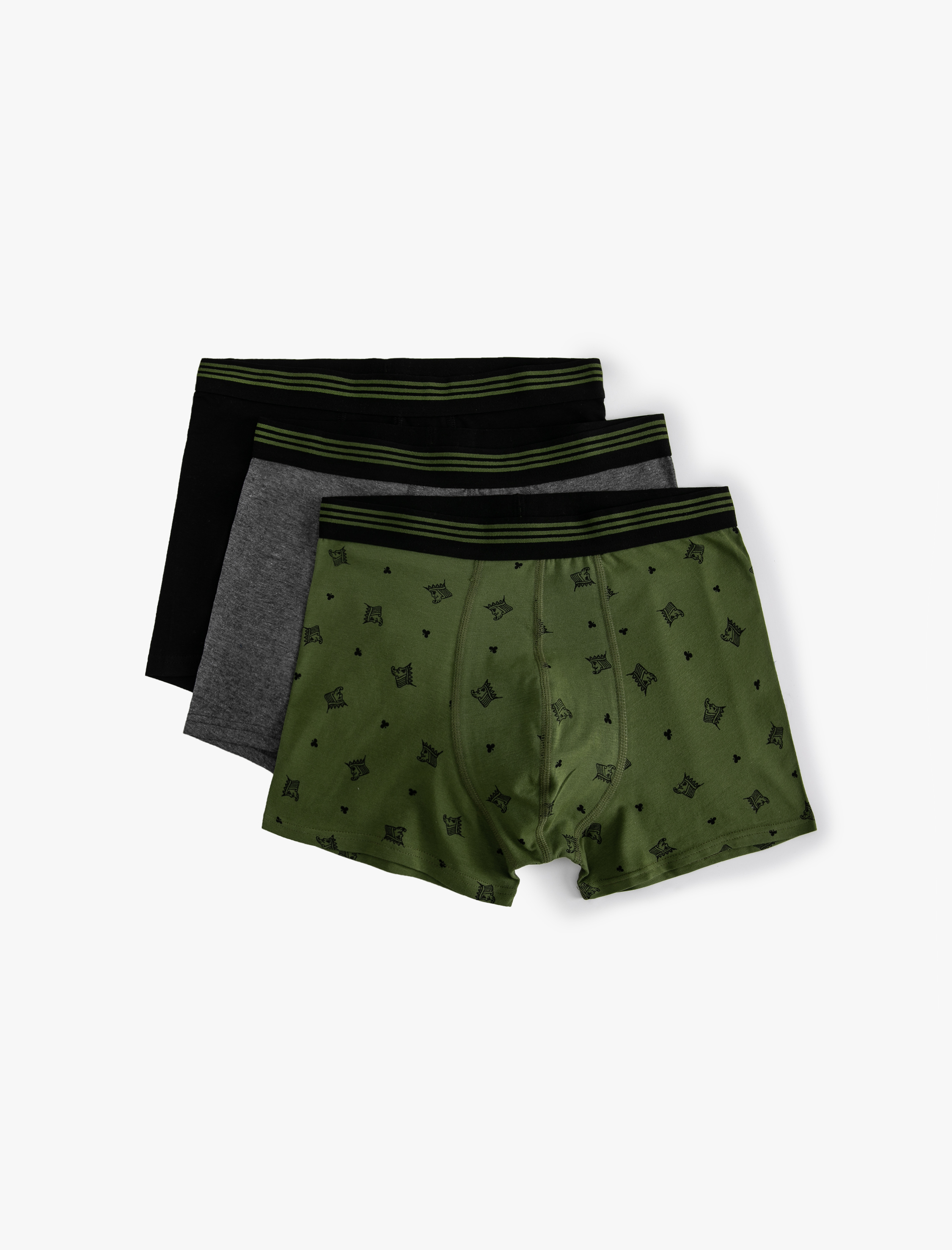 Koton Erkek 3'lü Boxer Seti Oyun Temalı Baskılı Çok Renkli Pamuklu -1