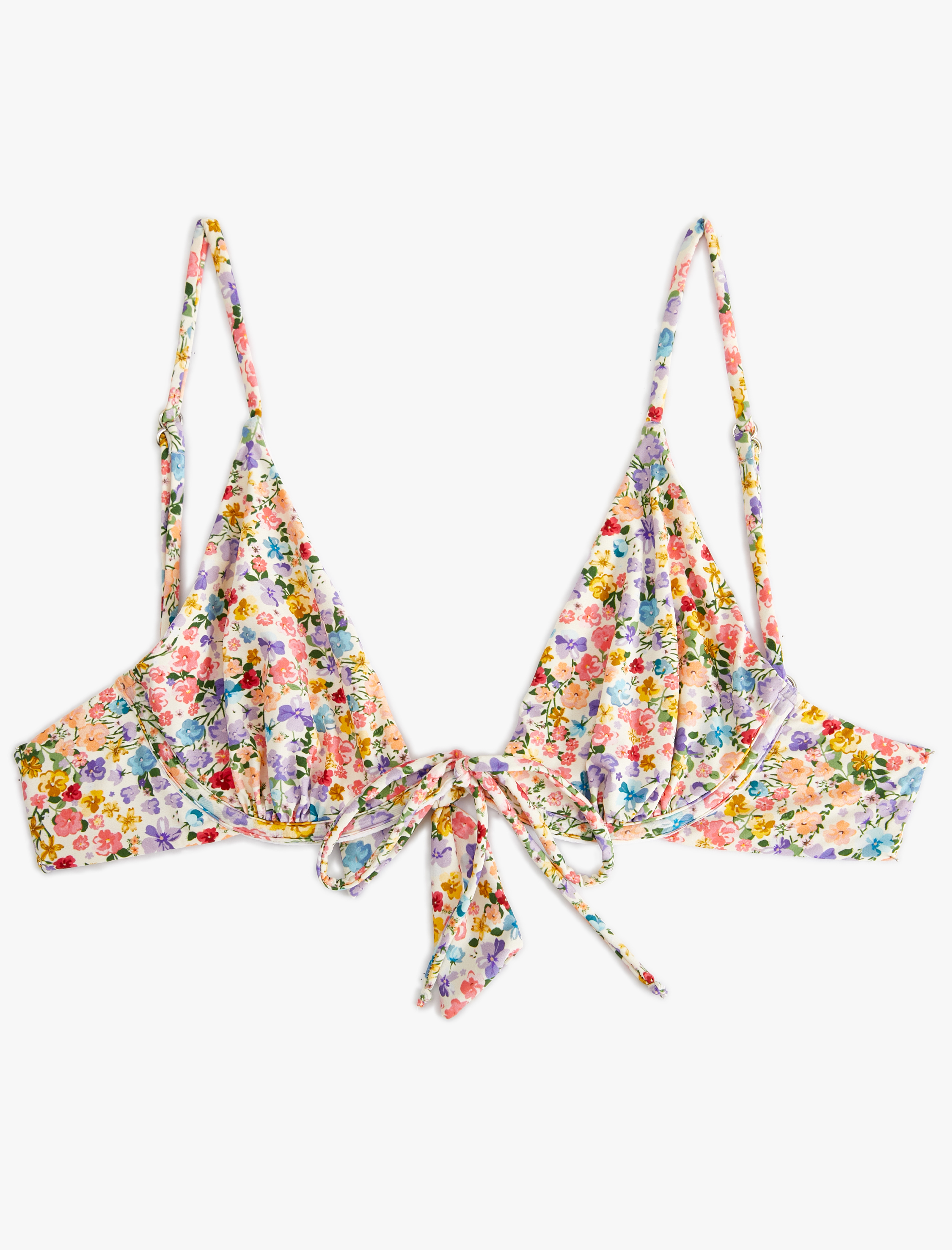   Koton X Sibil Çetinkaya - Çiçekli Balenli Bikini Üstü Bağlama Detaylı