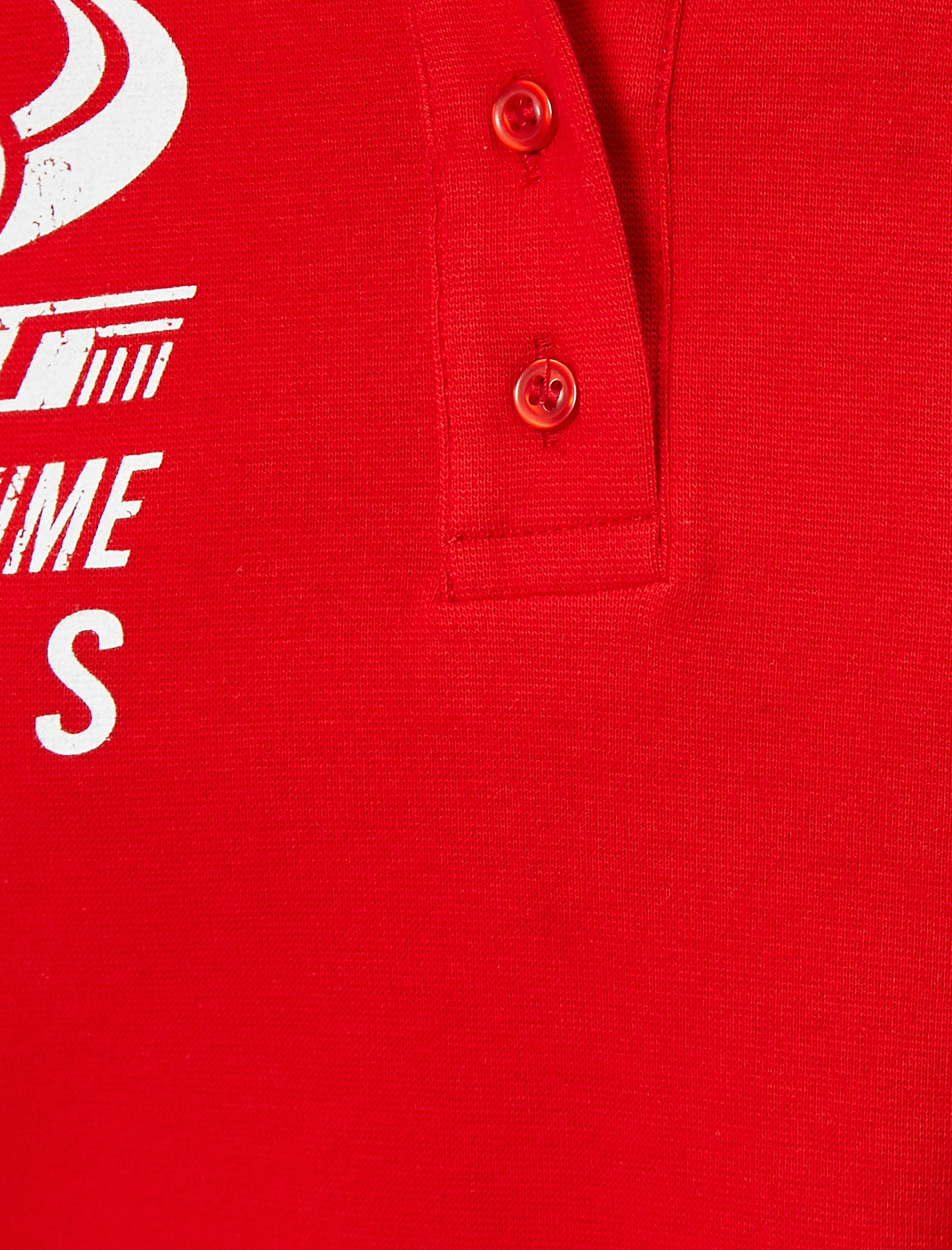   Polo Yaka Crop Tişört Baskılı Kısa Kollu Düğmeli