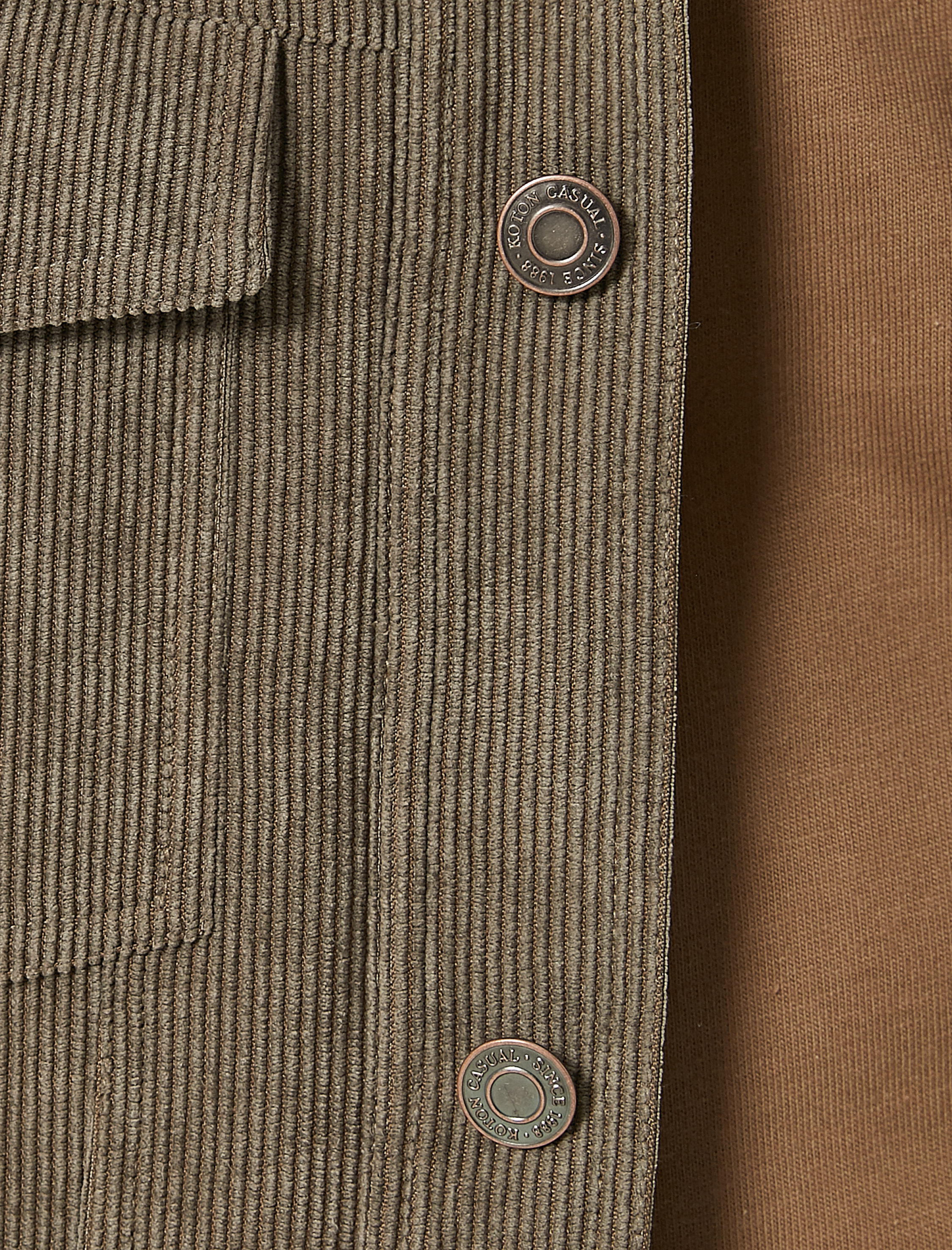   Fitilli Kadife Ceket Peluş Yaka Detaylı Cepli Slim Fit Düğmeli