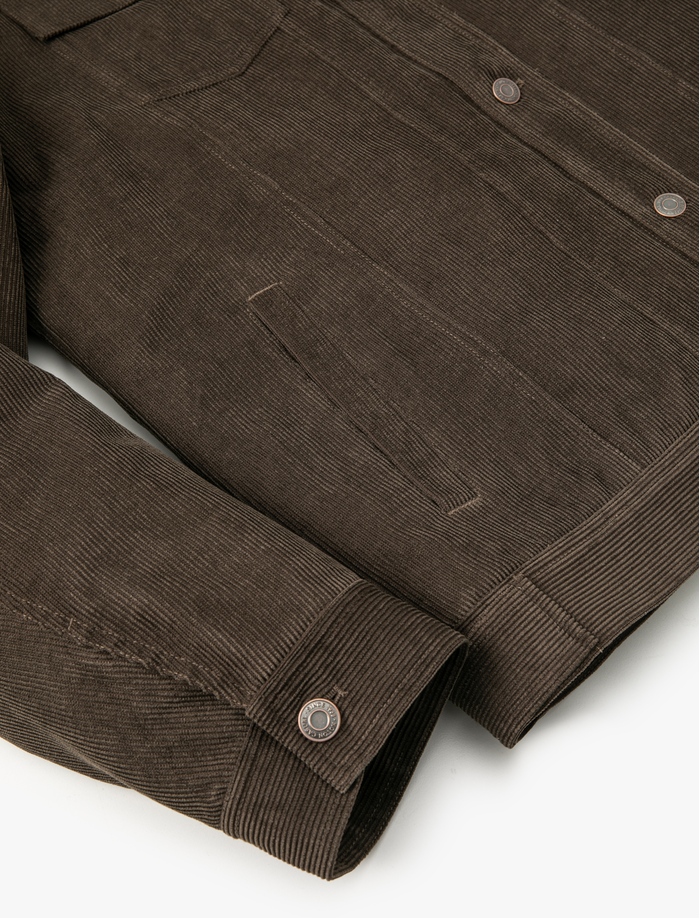   Fitilli Kadife Ceket Peluş Yaka Detaylı Cepli Slim Fit Düğmeli